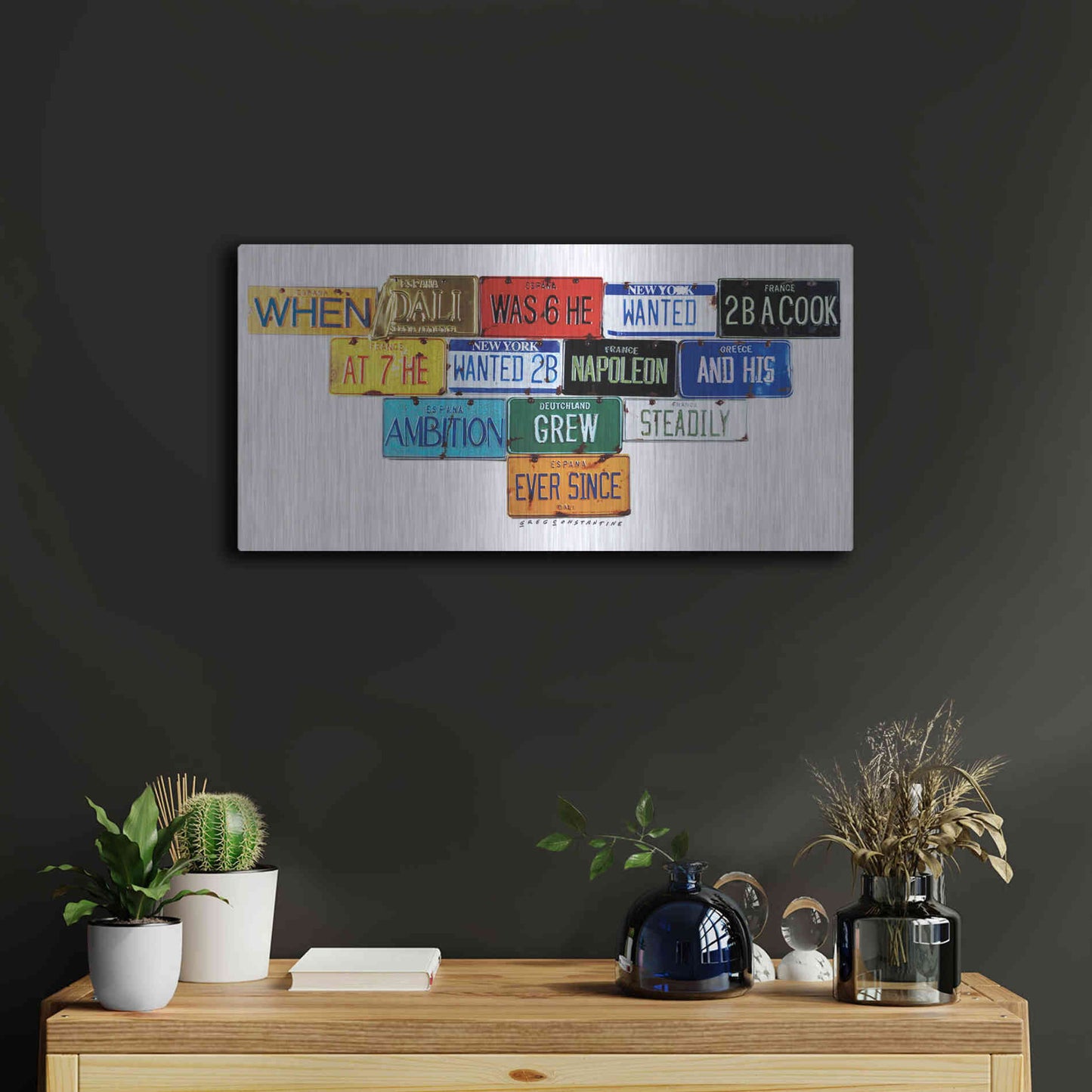 Luxe Metal Art 'Dali Ambition' by Gregory Constantine, Metal Wall Art,24x12