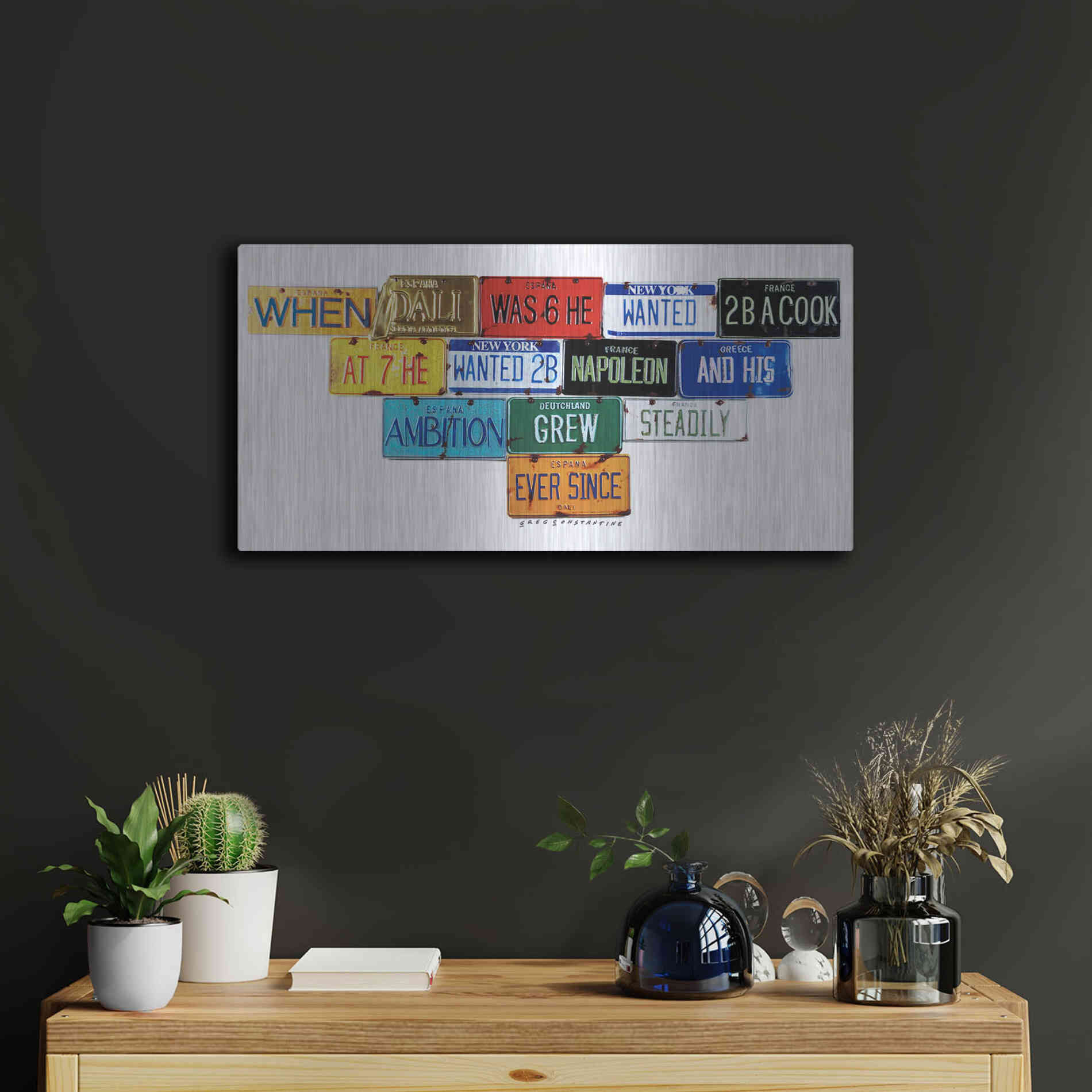 Luxe Metal Art 'Dali Ambition' by Gregory Constantine, Metal Wall Art,24x12