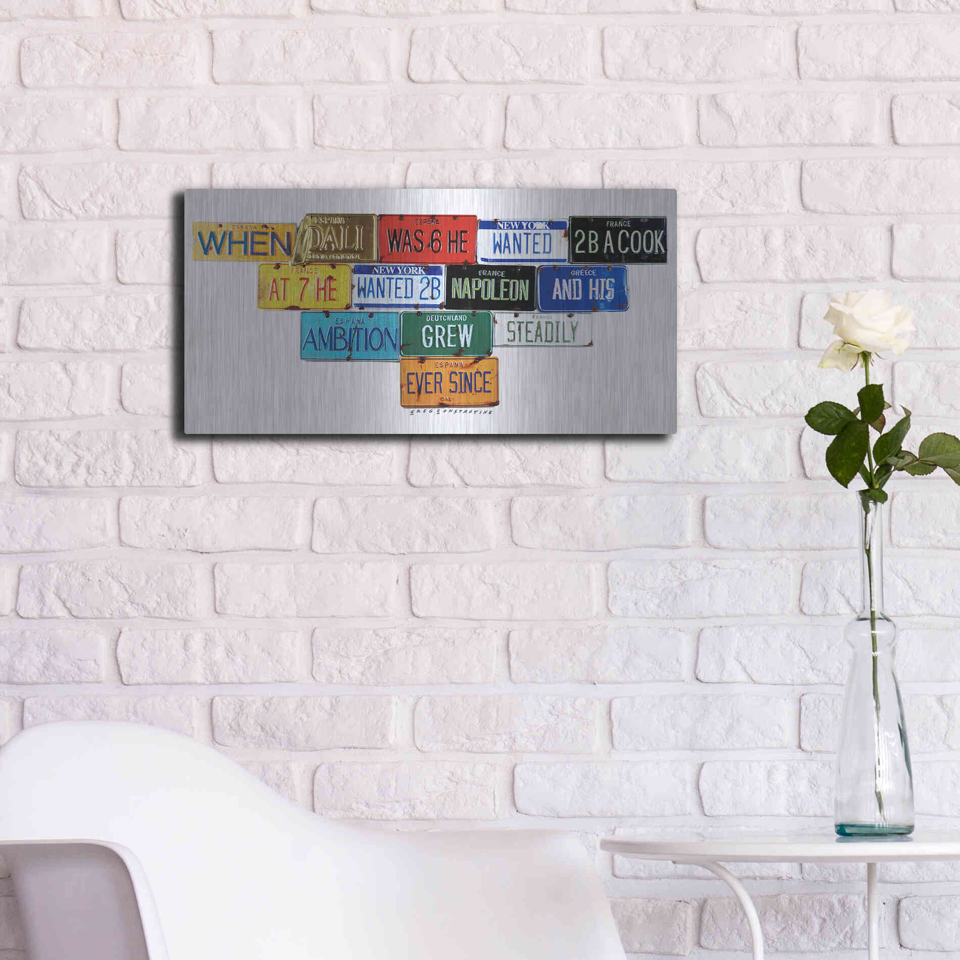 Luxe Metal Art 'Dali Ambition' by Gregory Constantine, Metal Wall Art,24x12