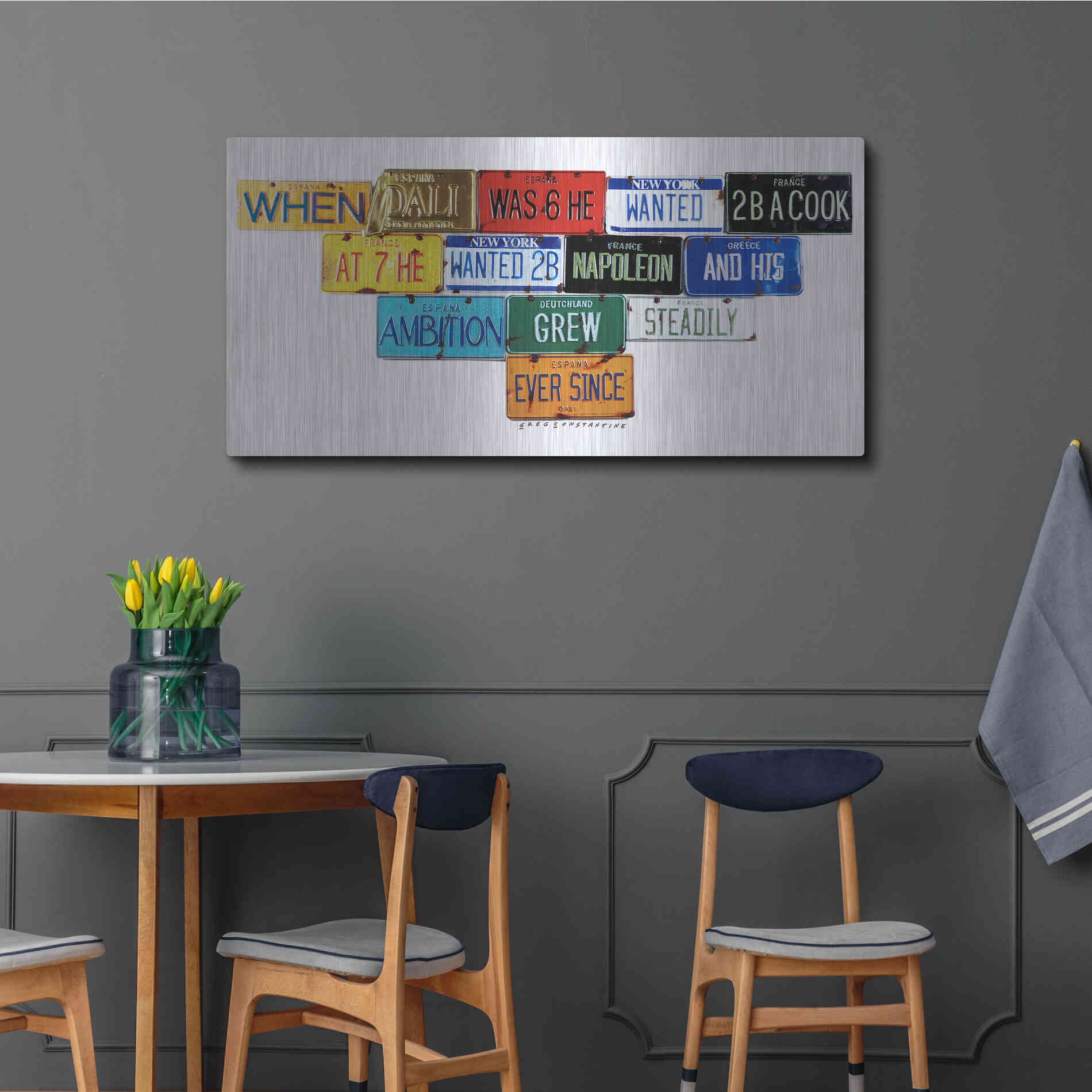 Luxe Metal Art 'Dali Ambition' by Gregory Constantine, Metal Wall Art,48x24