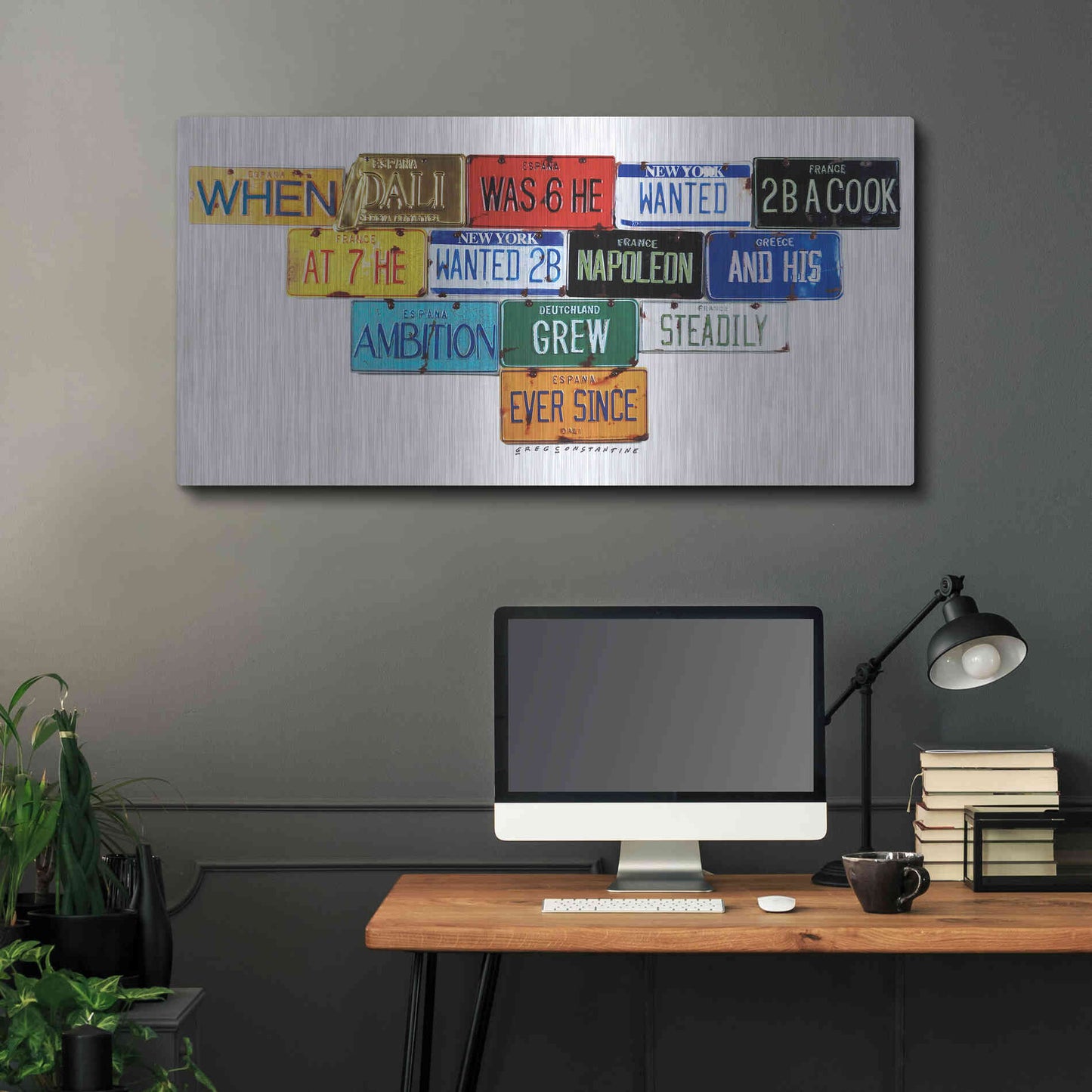 Luxe Metal Art 'Dali Ambition' by Gregory Constantine, Metal Wall Art,48x24