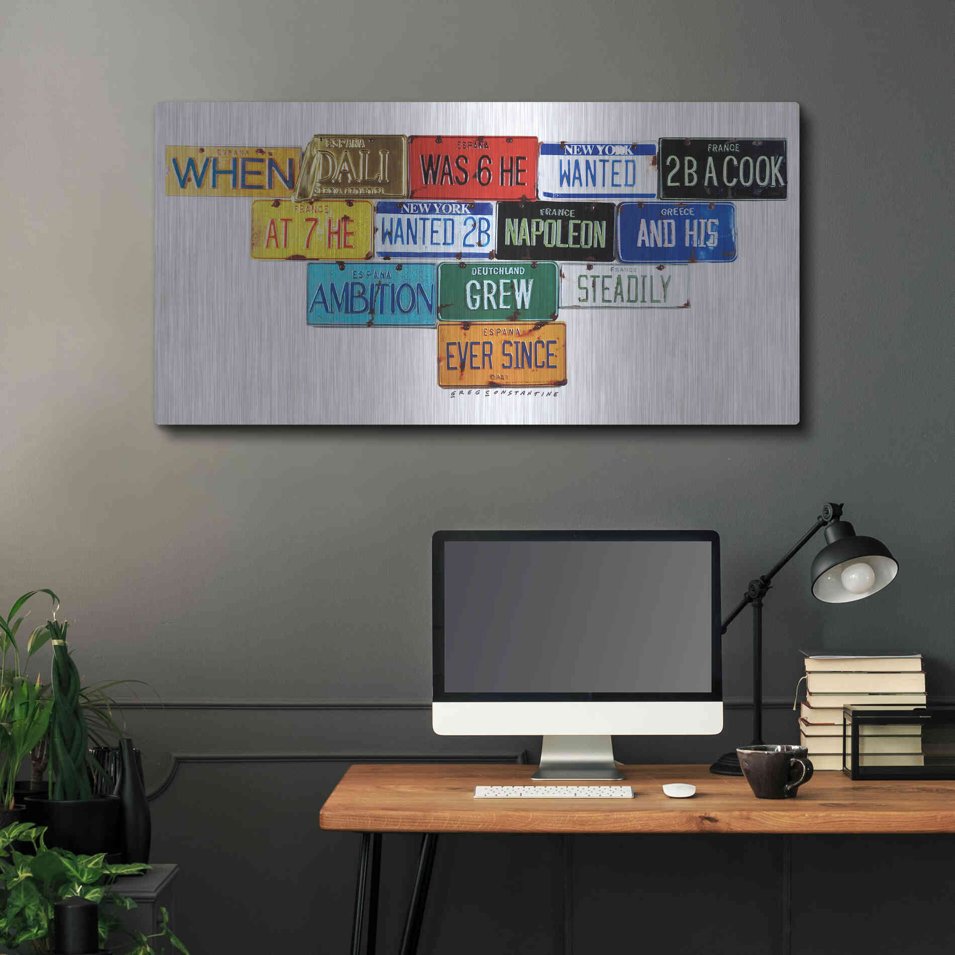 Luxe Metal Art 'Dali Ambition' by Gregory Constantine, Metal Wall Art,48x24