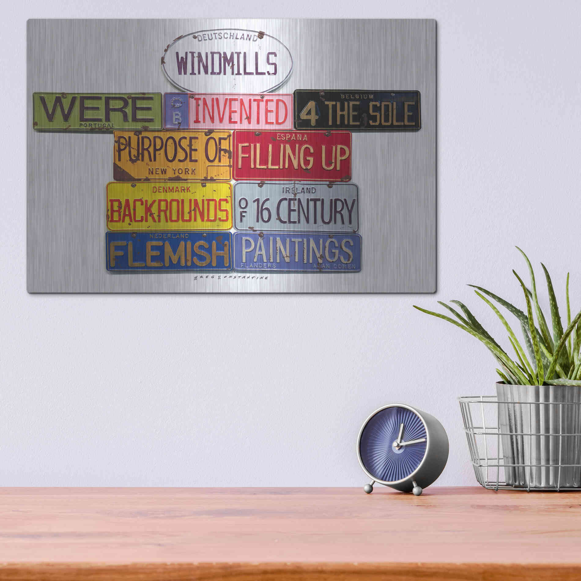 Luxe Metal Art 'Coren Windmills' by Gregory Constantine, Metal Wall Art,16x12