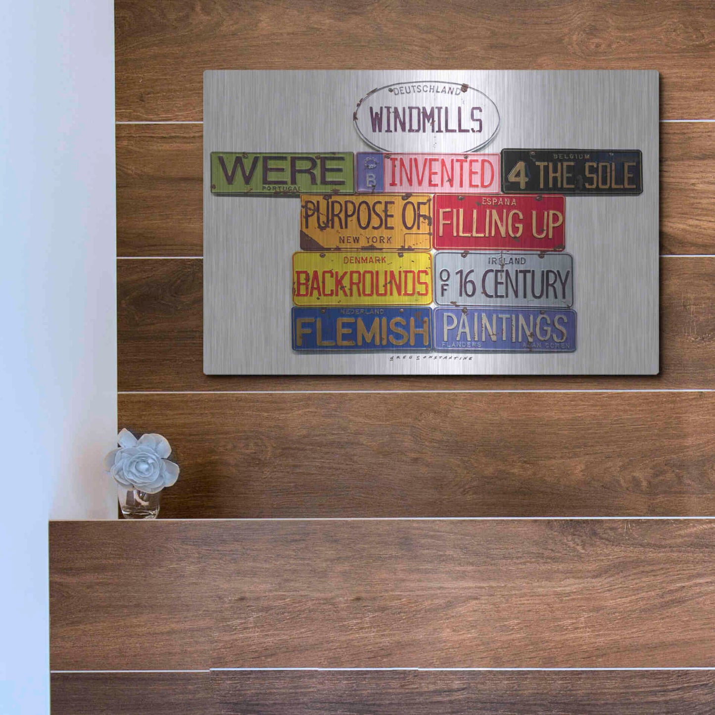 Luxe Metal Art 'Coren Windmills' by Gregory Constantine, Metal Wall Art,16x12