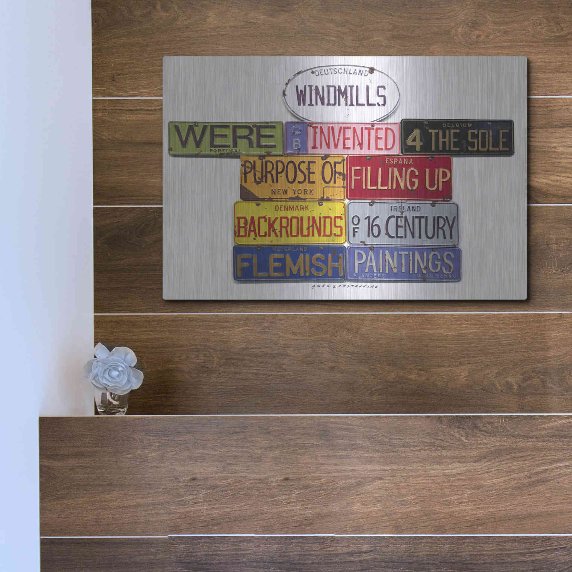 Luxe Metal Art 'Coren Windmills' by Gregory Constantine, Metal Wall Art,16x12