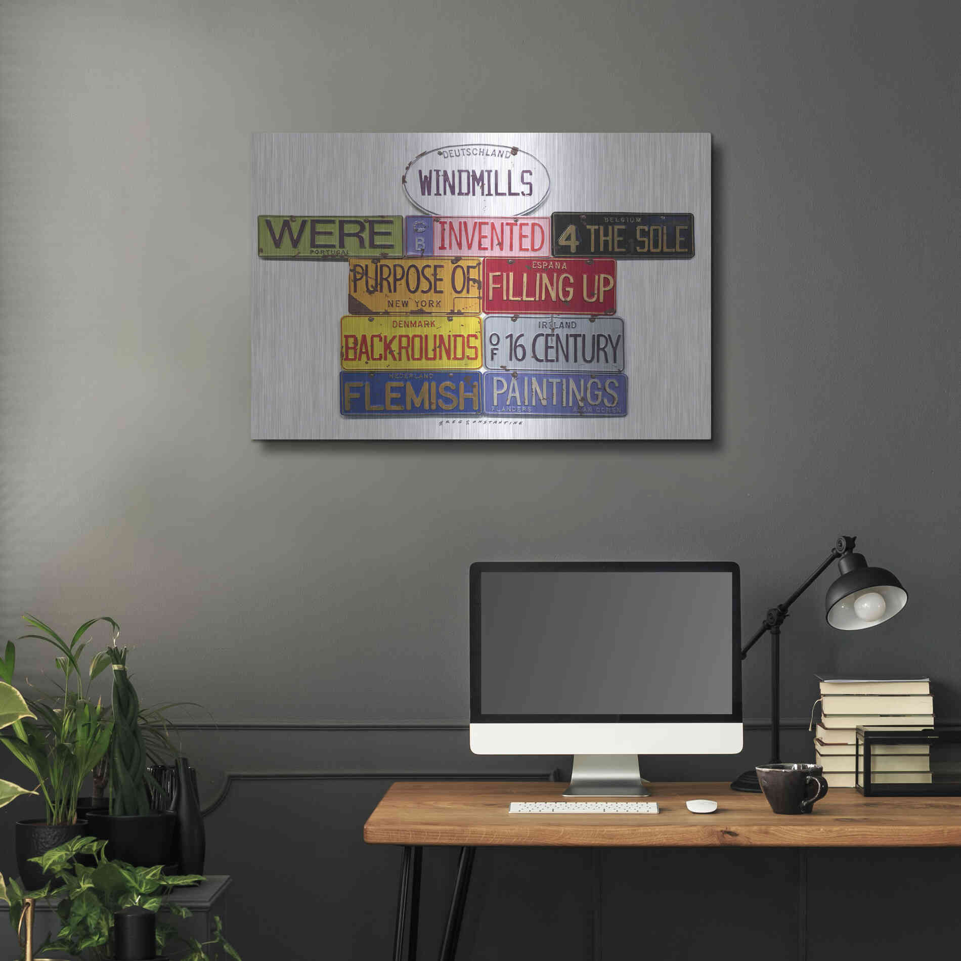 Luxe Metal Art 'Coren Windmills' by Gregory Constantine, Metal Wall Art,36x24