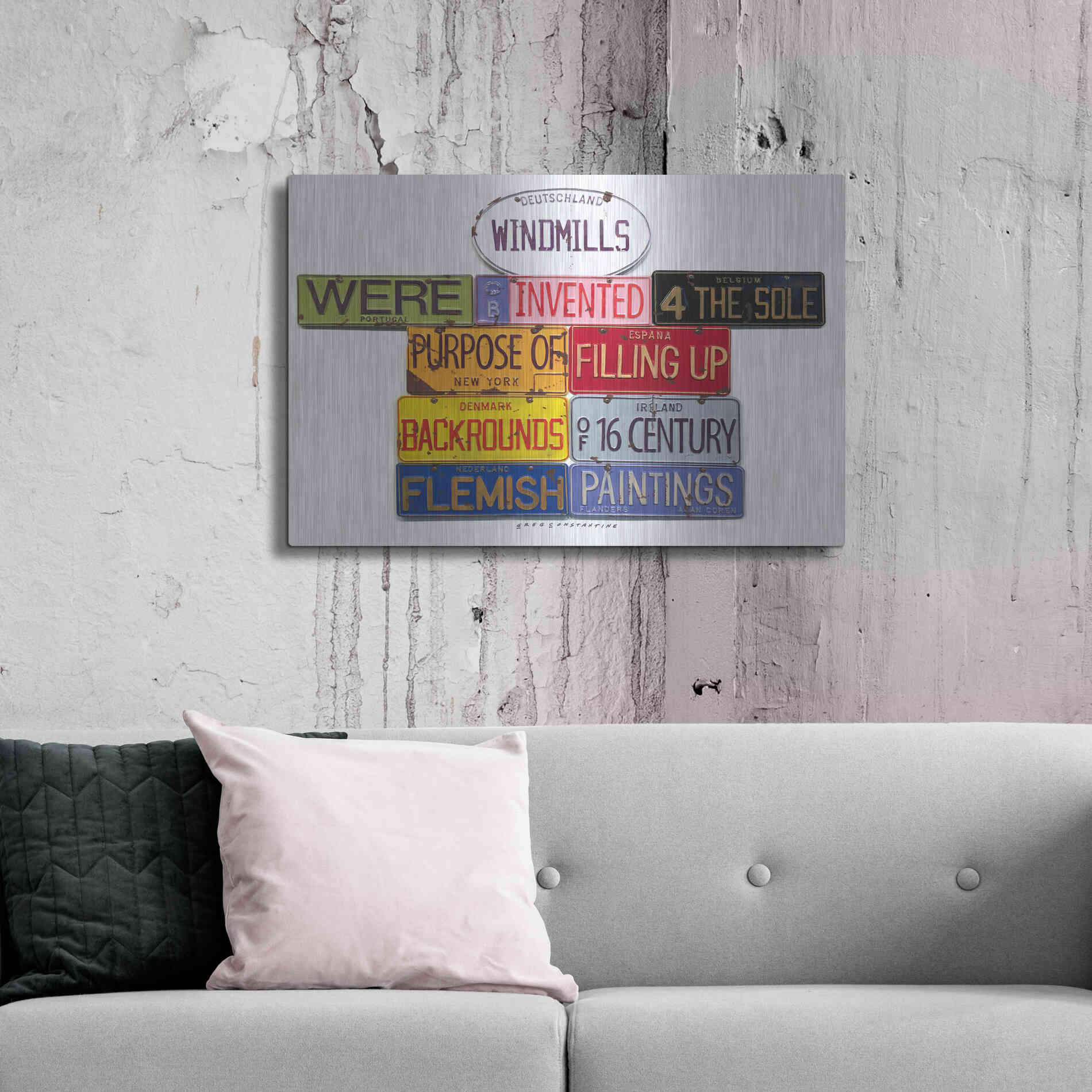 Luxe Metal Art 'Coren Windmills' by Gregory Constantine, Metal Wall Art,36x24