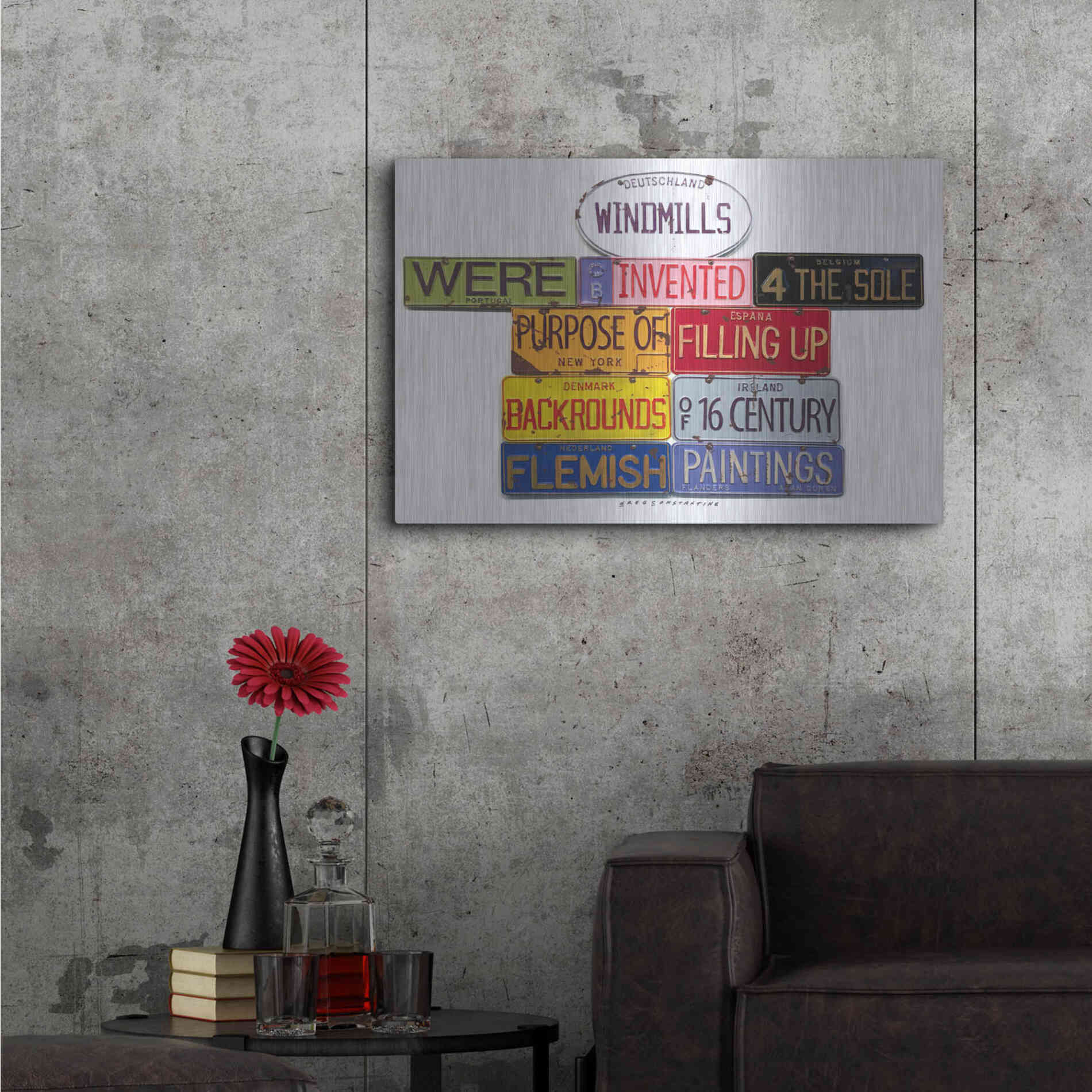 Luxe Metal Art 'Coren Windmills' by Gregory Constantine, Metal Wall Art,36x24