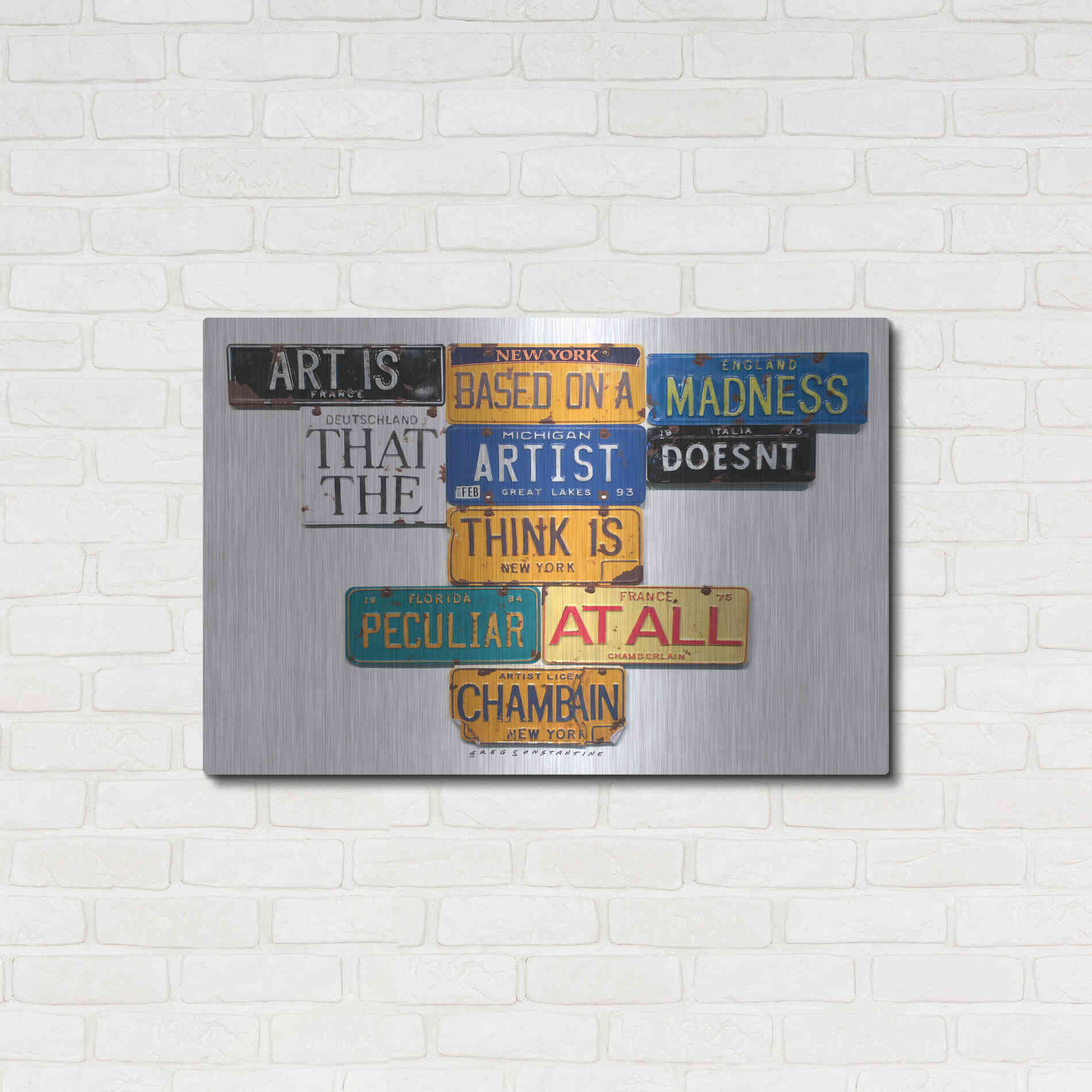 Luxe Metal Art 'Chamberlain Art Is Madness' by Gregory Constantine, Metal Wall Art,36x24