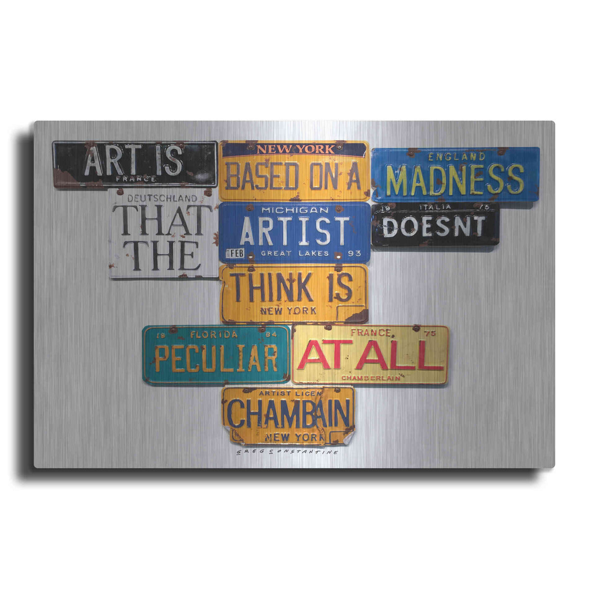 Luxe Metal Art 'Chamberlain Art Is Madness' by Gregory Constantine, Metal Wall Art