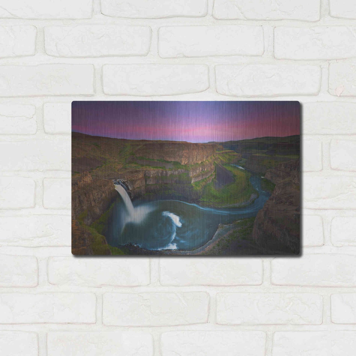 Luxe Metal Art 'Palouse Falls' by Jesse Estes, Metal Wall Art,16x12