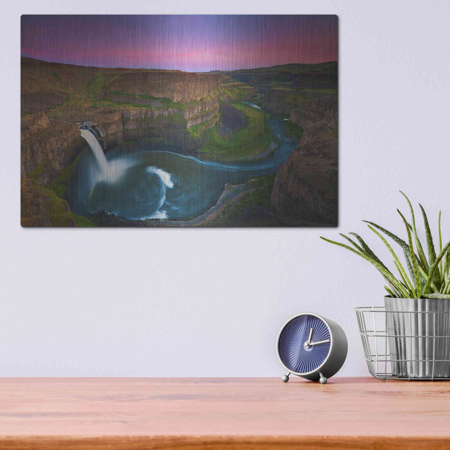 Luxe Metal Art 'Palouse Falls' by Jesse Estes, Metal Wall Art,16x12