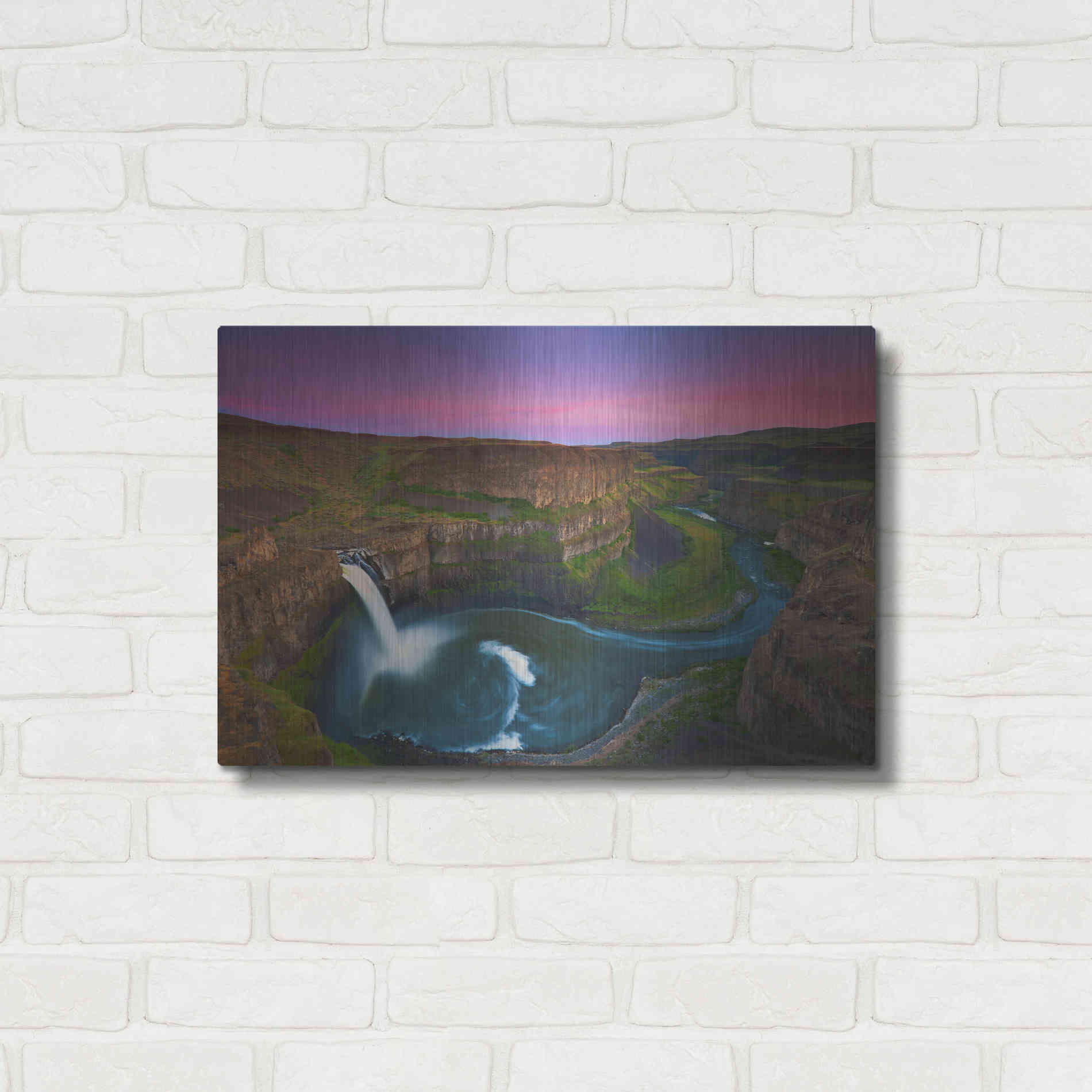 Luxe Metal Art 'Palouse Falls' by Jesse Estes, Metal Wall Art,24x16