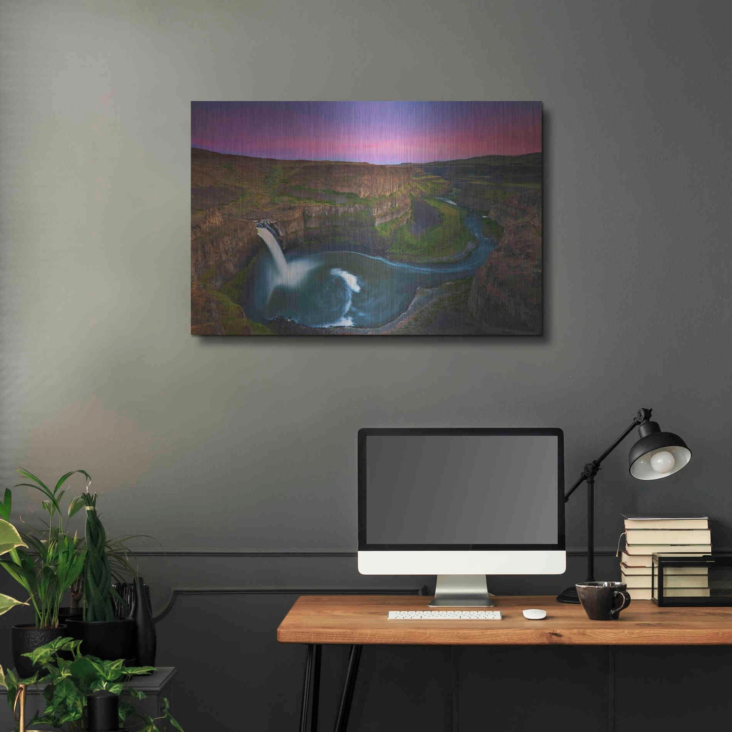 Luxe Metal Art 'Palouse Falls' by Jesse Estes, Metal Wall Art,36x24