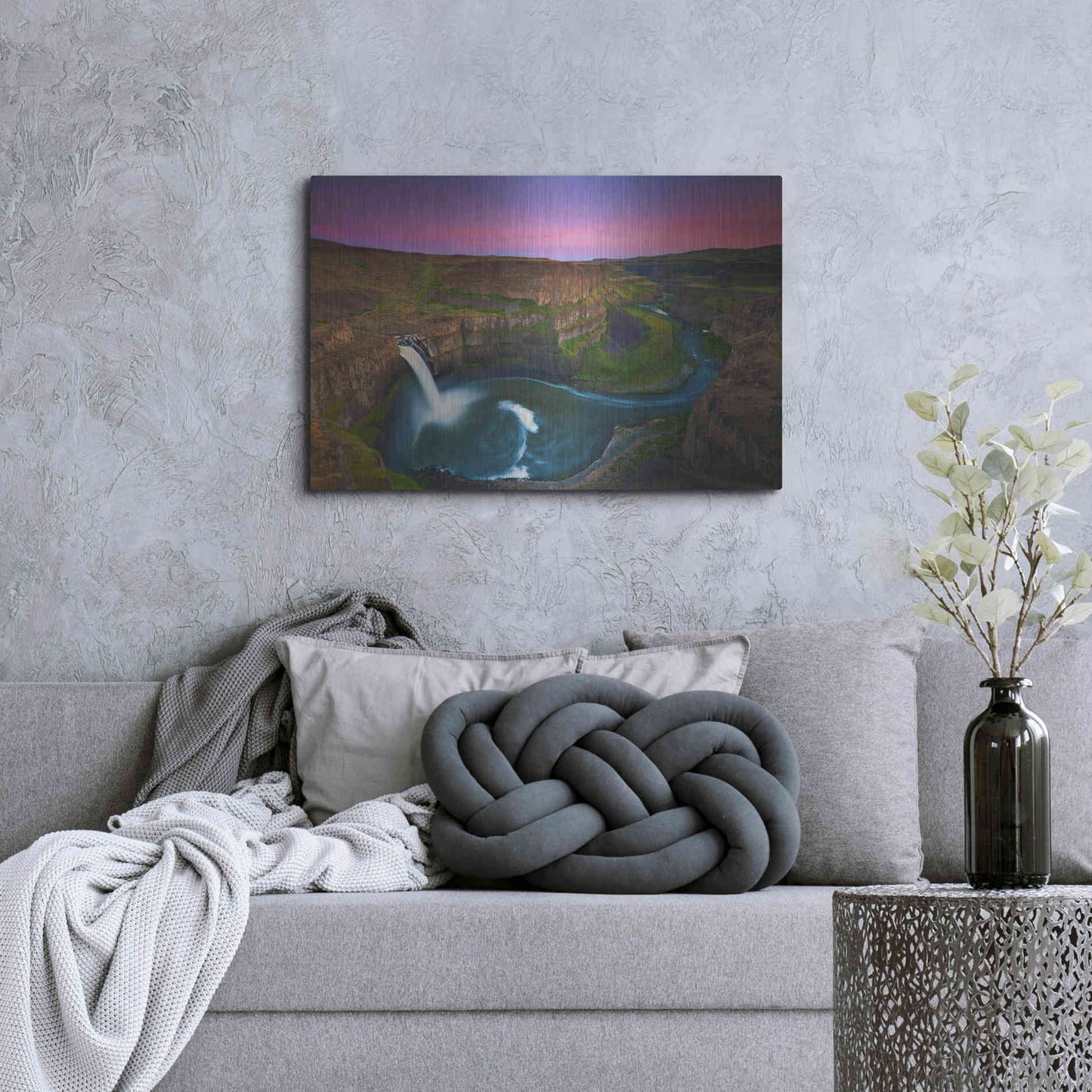 Luxe Metal Art 'Palouse Falls' by Jesse Estes, Metal Wall Art,36x24