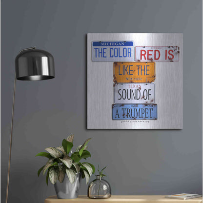 Luxe Metal Art 'Carey The Color Red' by Gregory Constantine, Metal Wall Art,24x24