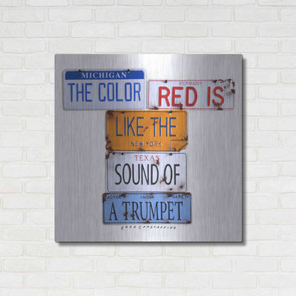 Luxe Metal Art 'Carey The Color Red' by Gregory Constantine, Metal Wall Art,36x36