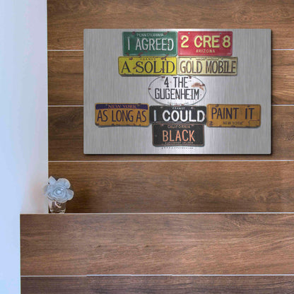 Luxe Metal Art 'Calder Gold Mobile' by Gregory Constantine, Metal Wall Art,16x12