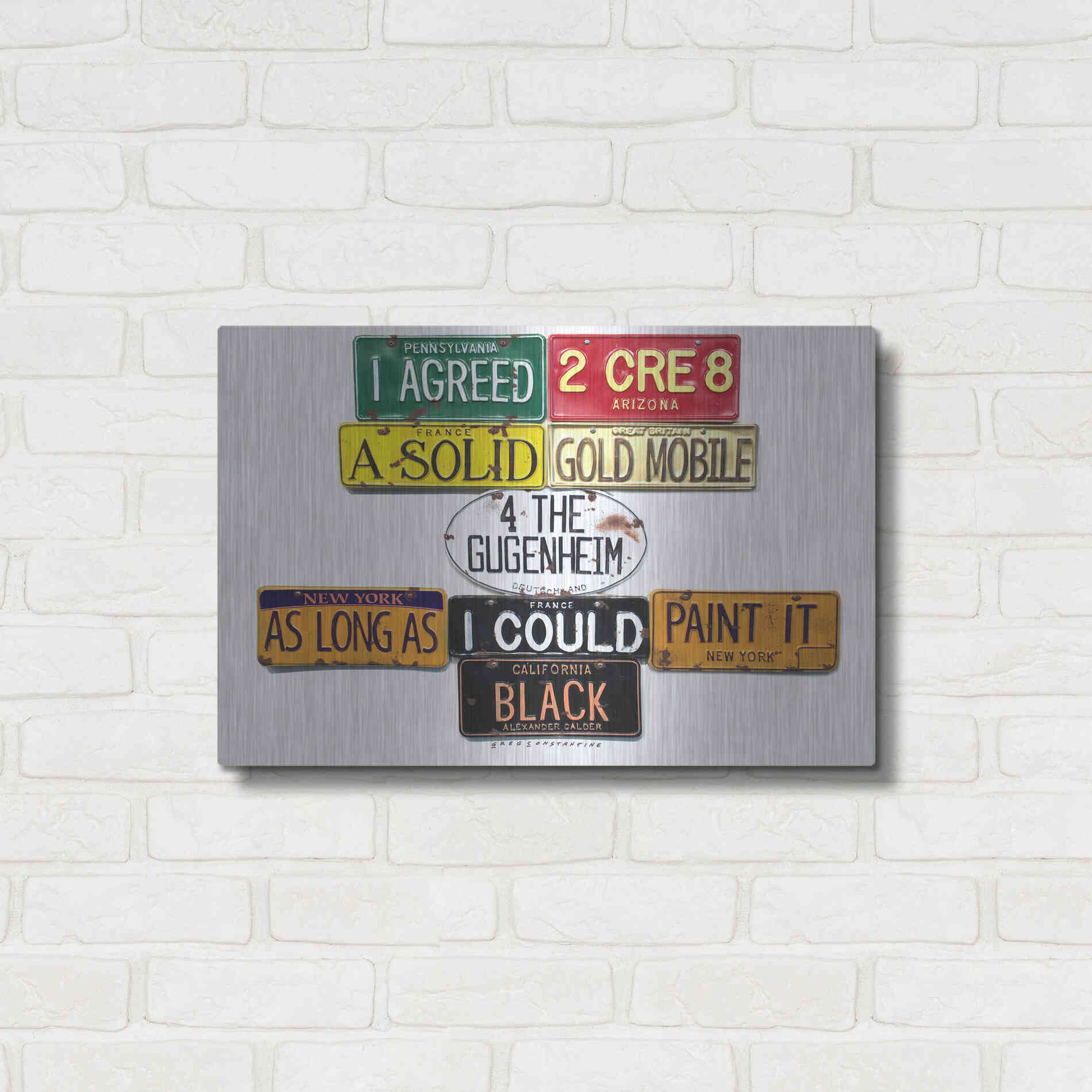 Luxe Metal Art 'Calder Gold Mobile' by Gregory Constantine, Metal Wall Art,24x16