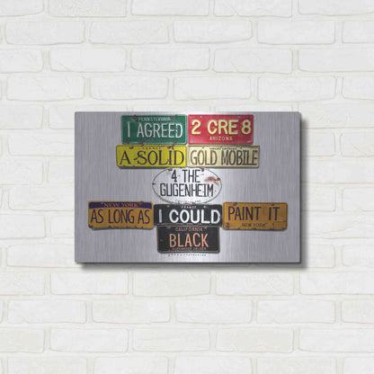 Luxe Metal Art 'Calder Gold Mobile' by Gregory Constantine, Metal Wall Art,24x16