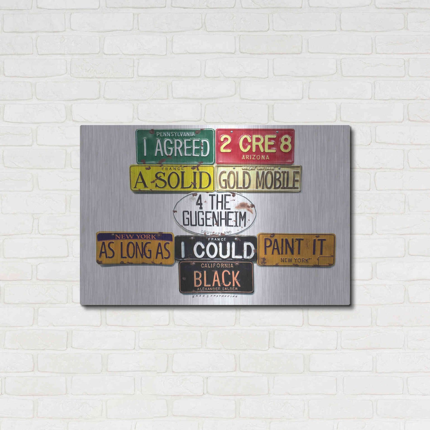 Luxe Metal Art 'Calder Gold Mobile' by Gregory Constantine, Metal Wall Art,36x24