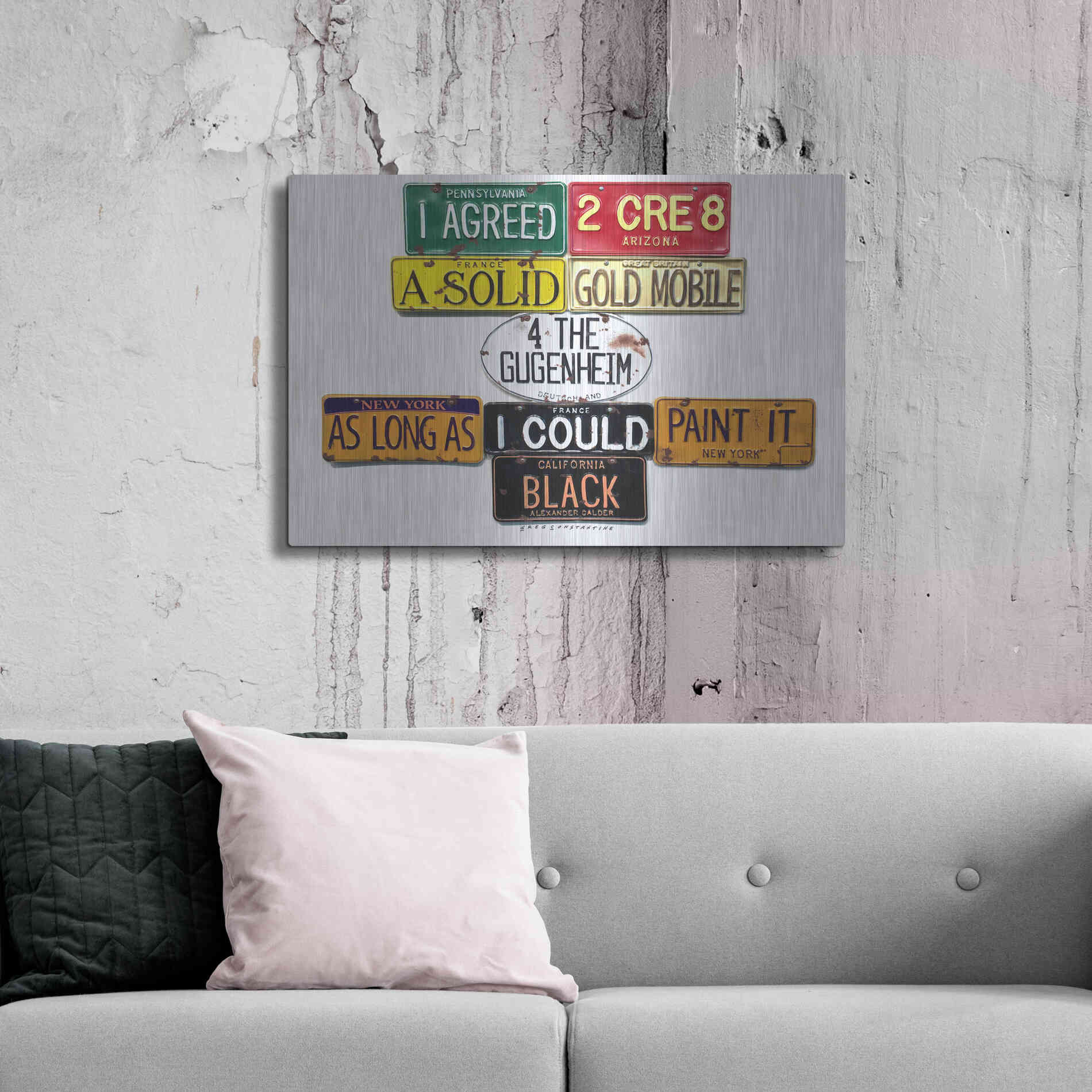 Luxe Metal Art 'Calder Gold Mobile' by Gregory Constantine, Metal Wall Art,36x24