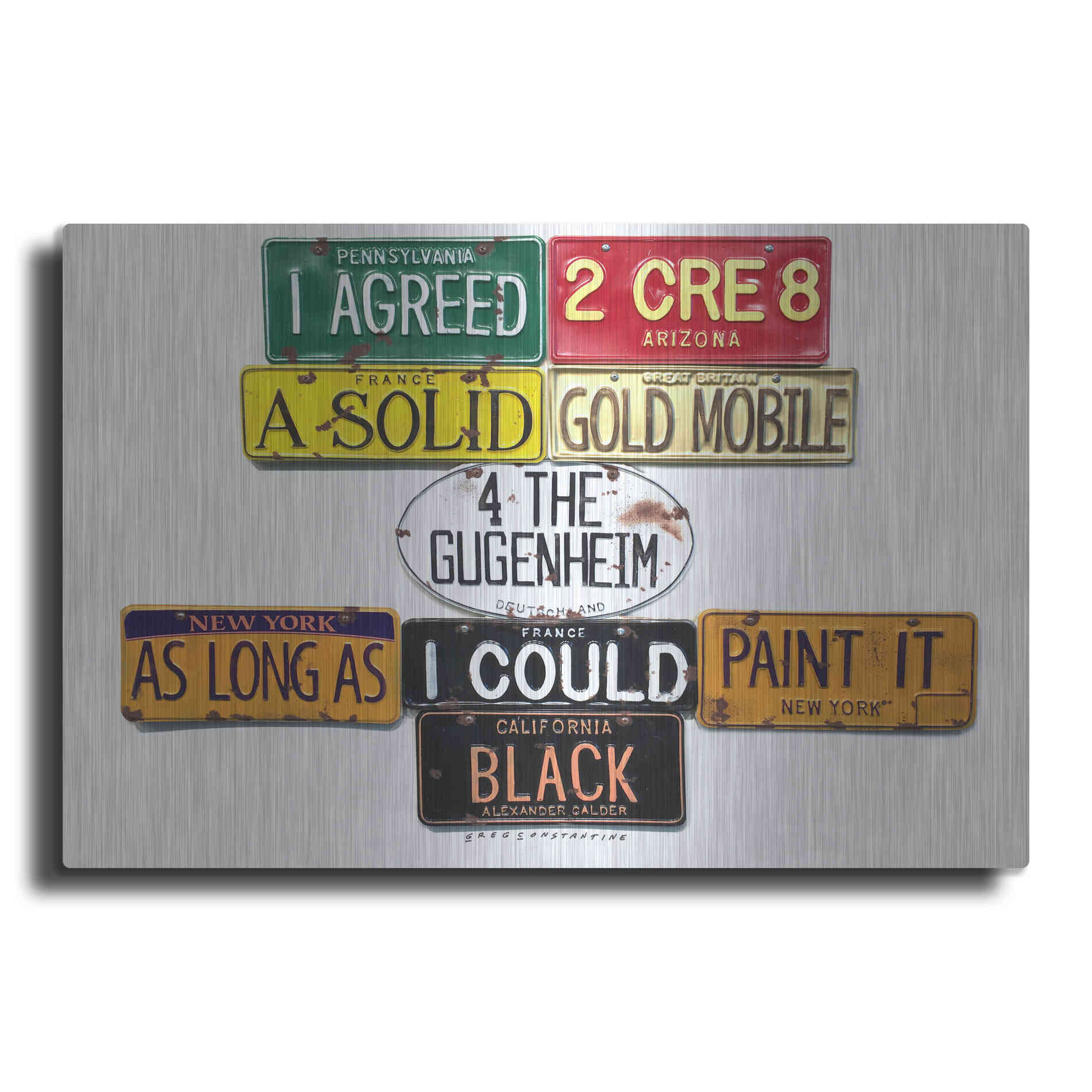 Luxe Metal Art 'Calder Gold Mobile' by Gregory Constantine, Metal Wall Art