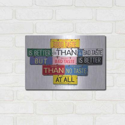 Luxe Metal Art 'Bennett Good Taste' by Gregory Constantine, Metal Wall Art,16x12