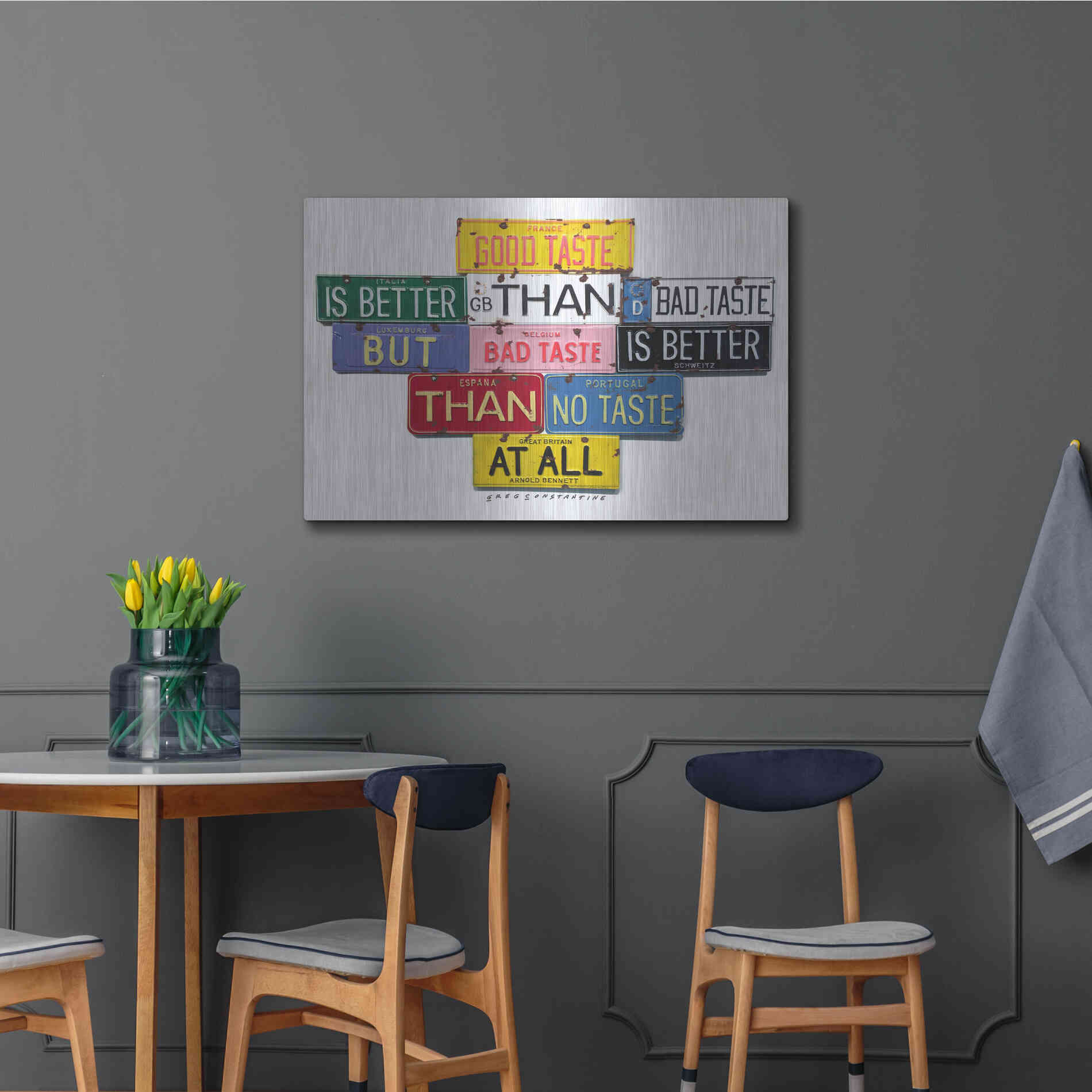 Luxe Metal Art 'Bennett Good Taste' by Gregory Constantine, Metal Wall Art,36x24