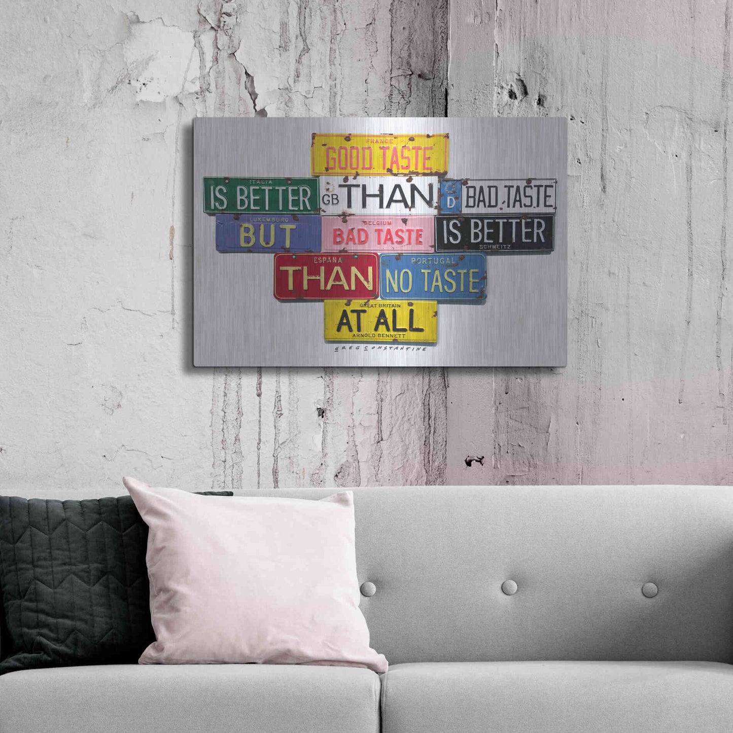 Luxe Metal Art 'Bennett Good Taste' by Gregory Constantine, Metal Wall Art,36x24