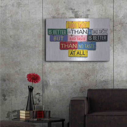 Luxe Metal Art 'Bennett Good Taste' by Gregory Constantine, Metal Wall Art,36x24