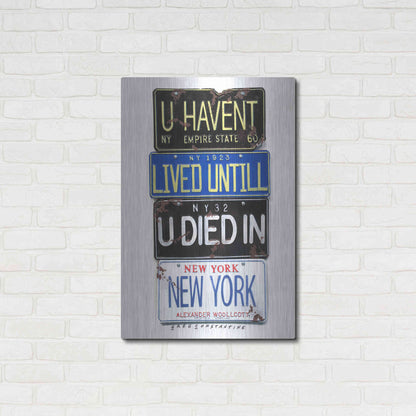 Luxe Metal Art 'Woolcott Died In NY' by Gregory Constantine, Metal Wall Art,24x36