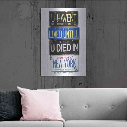 Luxe Metal Art 'Woolcott Died In NY' by Gregory Constantine, Metal Wall Art,24x36