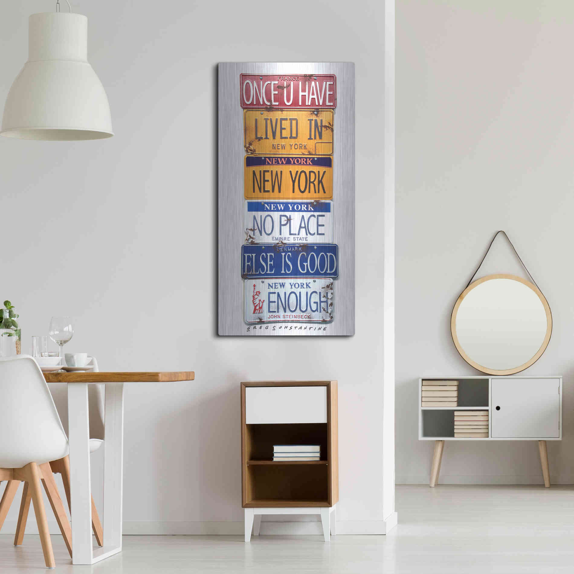 Luxe Metal Art 'Steinbeck Once U Have Lived' by Gregory Constantine, Metal Wall Art,24x48