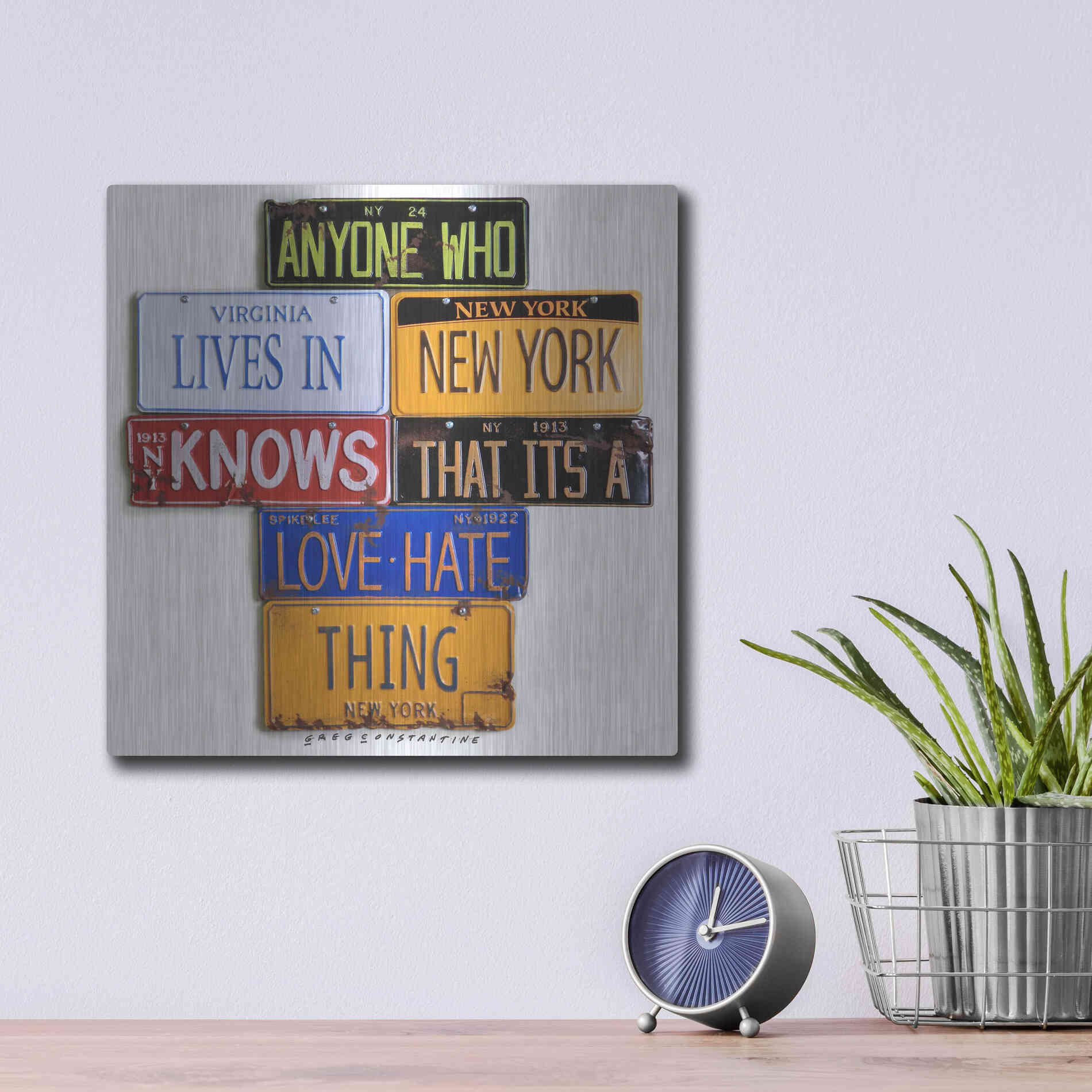Luxe Metal Art 'Spike Lee Love - Hate Thing' by Gregory Constantine, Metal Wall Art,12x12