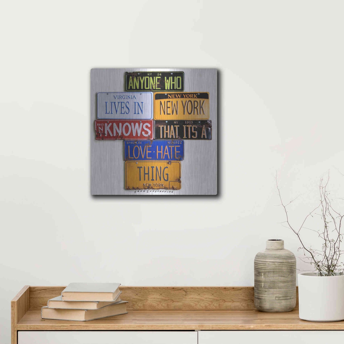 Luxe Metal Art 'Spike Lee Love - Hate Thing' by Gregory Constantine, Metal Wall Art,12x12