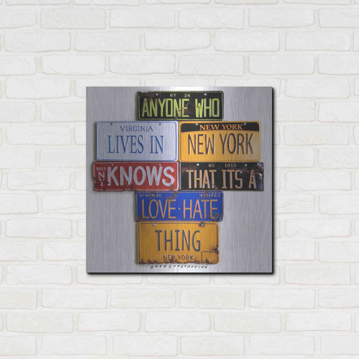 Luxe Metal Art 'Spike Lee Love - Hate Thing' by Gregory Constantine, Metal Wall Art,24x24