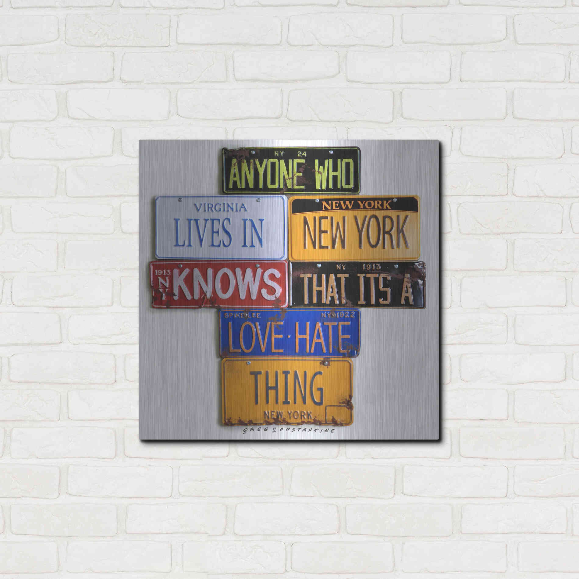 Luxe Metal Art 'Spike Lee Love - Hate Thing' by Gregory Constantine, Metal Wall Art,24x24