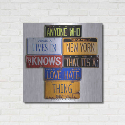 Luxe Metal Art 'Spike Lee Love - Hate Thing' by Gregory Constantine, Metal Wall Art,36x36