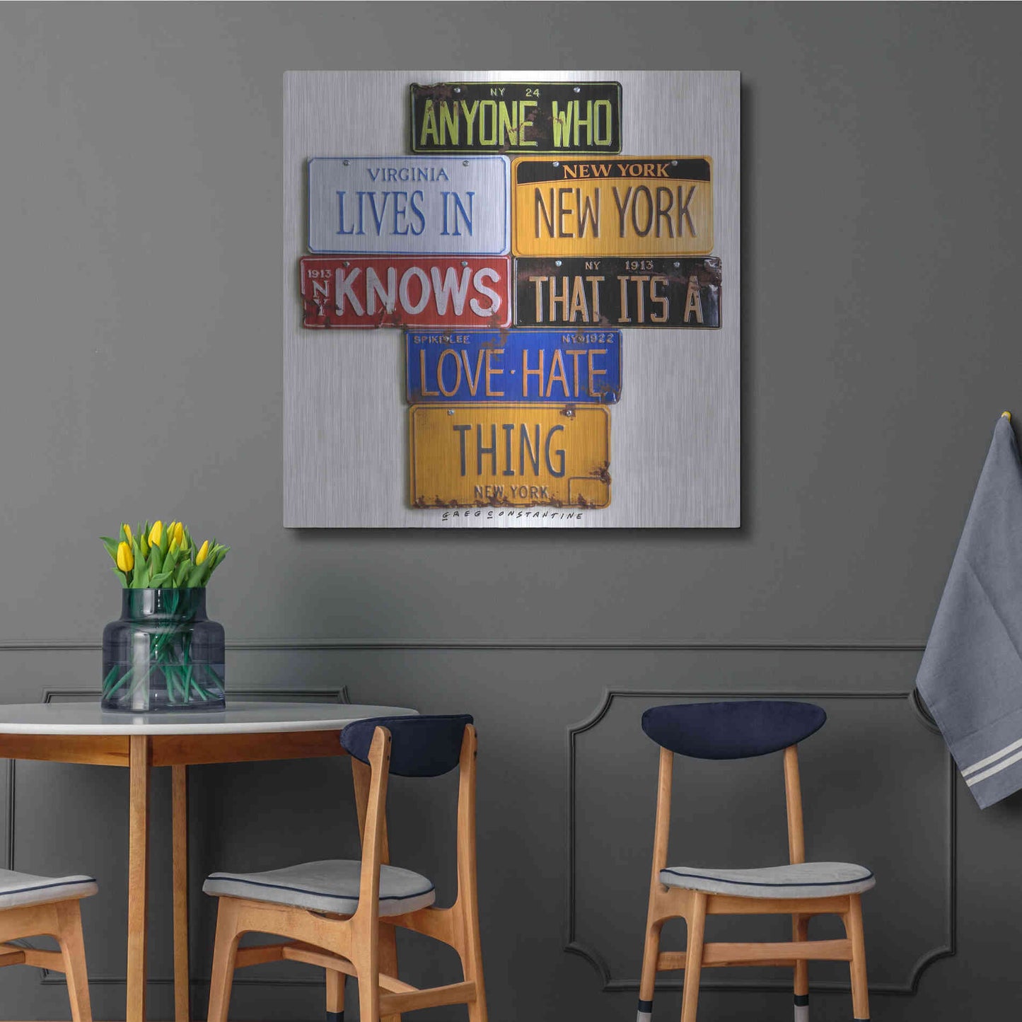 Luxe Metal Art 'Spike Lee Love - Hate Thing' by Gregory Constantine, Metal Wall Art,36x36