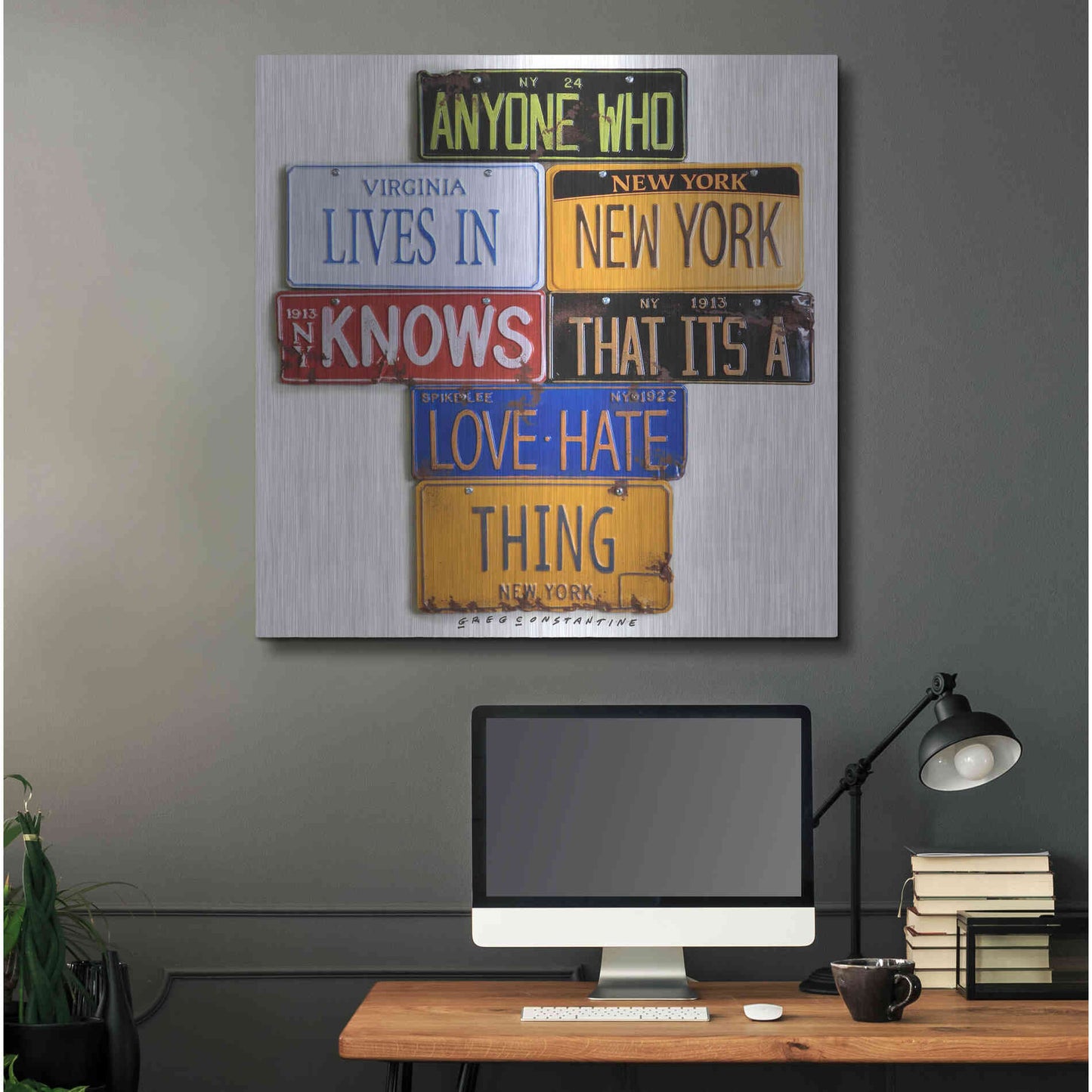 Luxe Metal Art 'Spike Lee Love - Hate Thing' by Gregory Constantine, Metal Wall Art,36x36