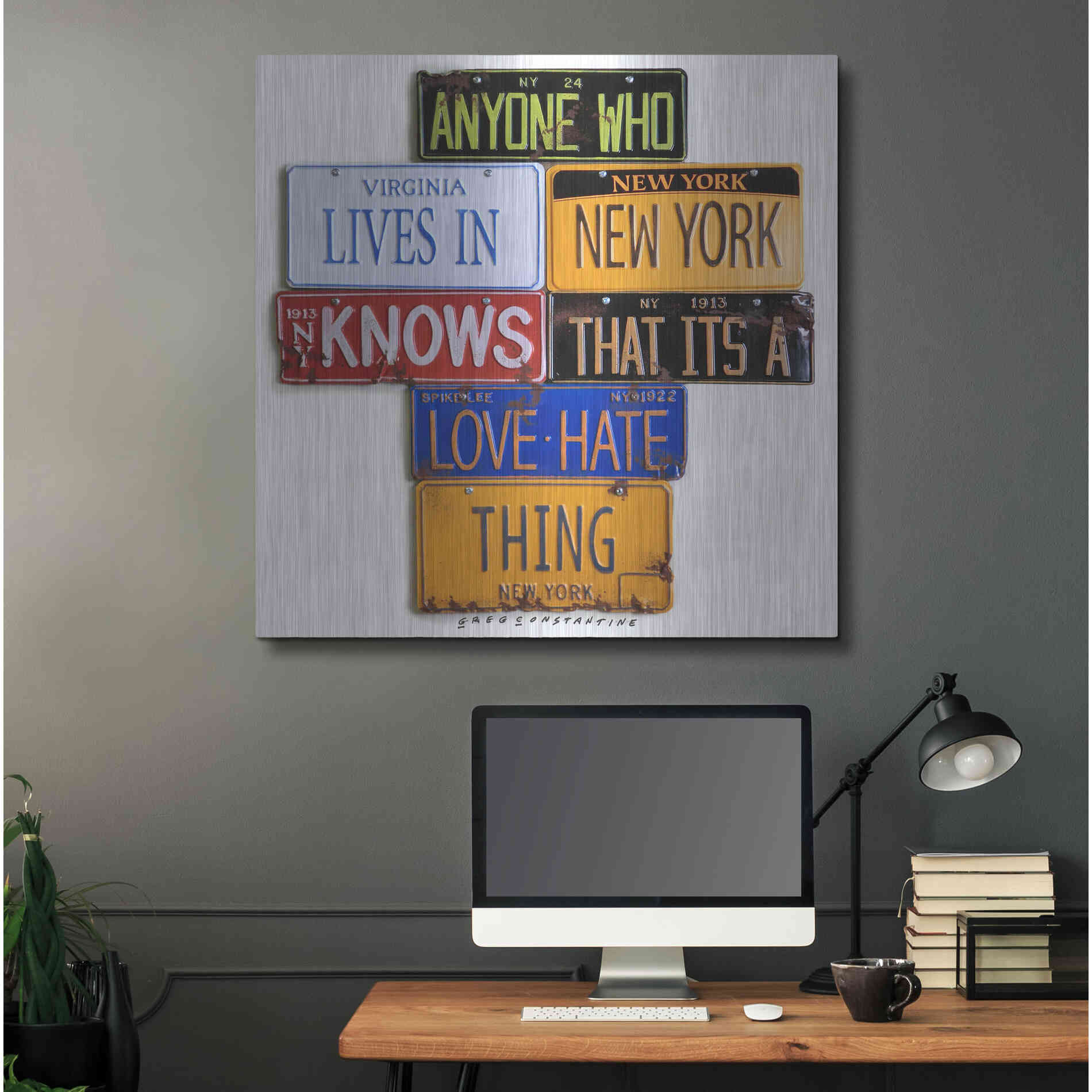 Luxe Metal Art 'Spike Lee Love - Hate Thing' by Gregory Constantine, Metal Wall Art,36x36