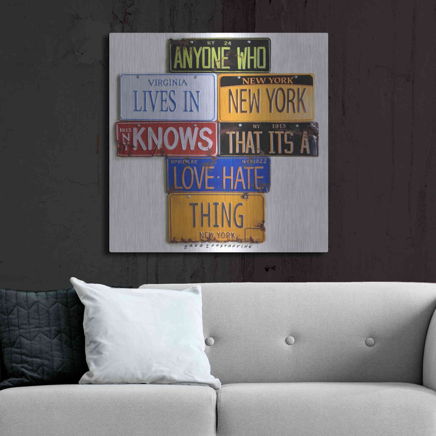 Luxe Metal Art 'Spike Lee Love - Hate Thing' by Gregory Constantine, Metal Wall Art,36x36