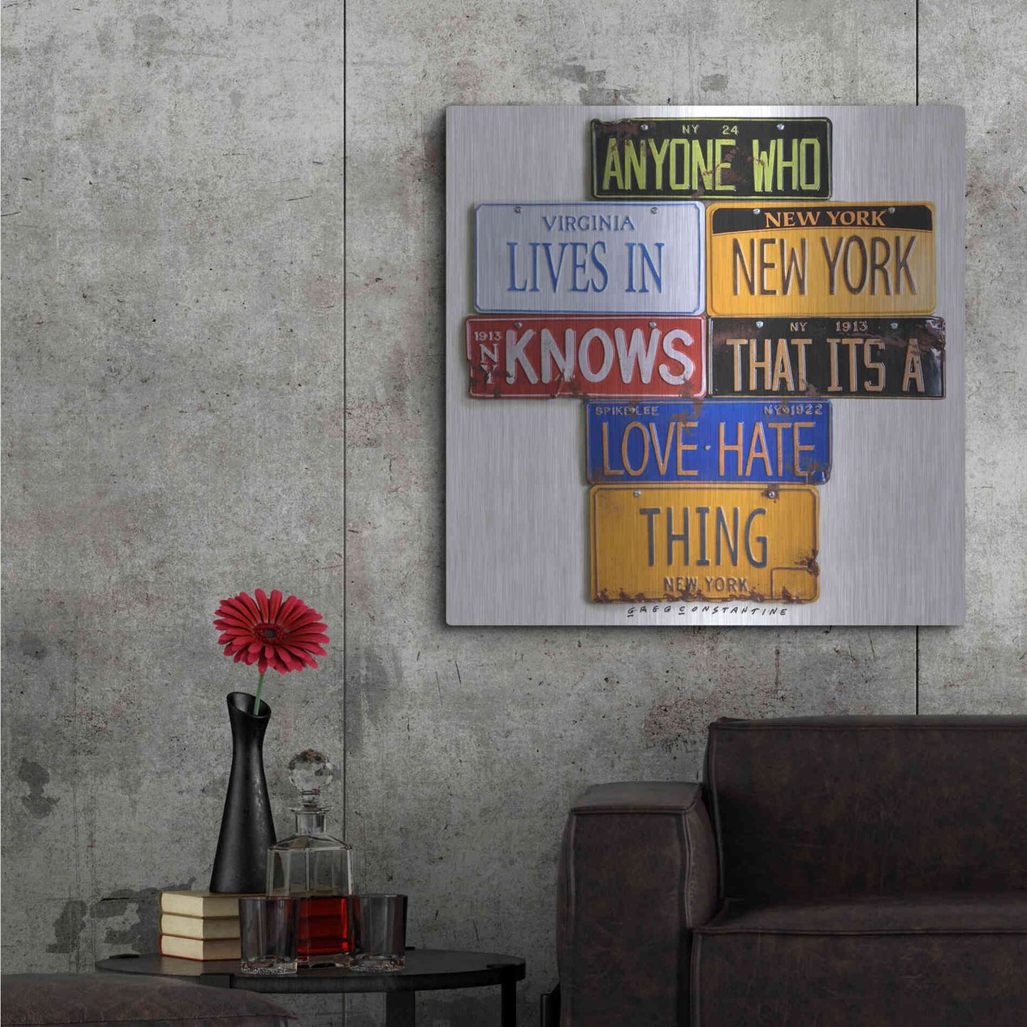 Luxe Metal Art 'Spike Lee Love - Hate Thing' by Gregory Constantine, Metal Wall Art,36x36