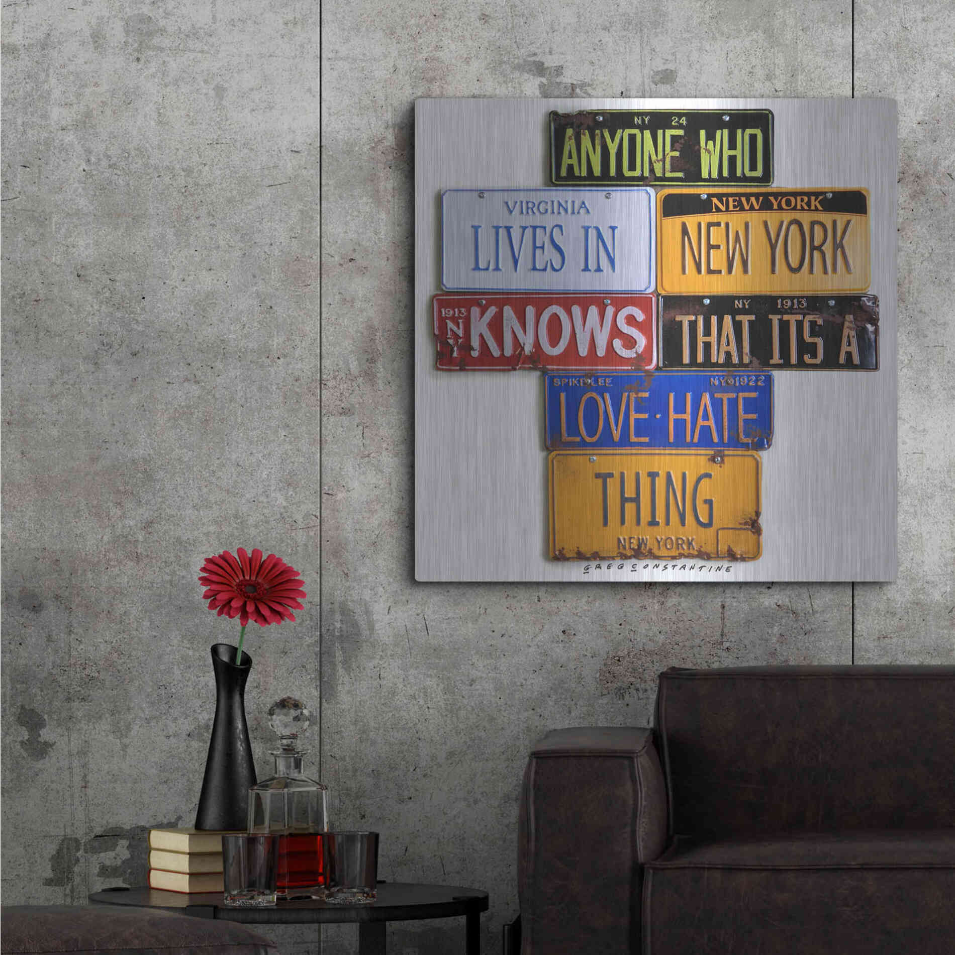 Luxe Metal Art 'Spike Lee Love - Hate Thing' by Gregory Constantine, Metal Wall Art,36x36