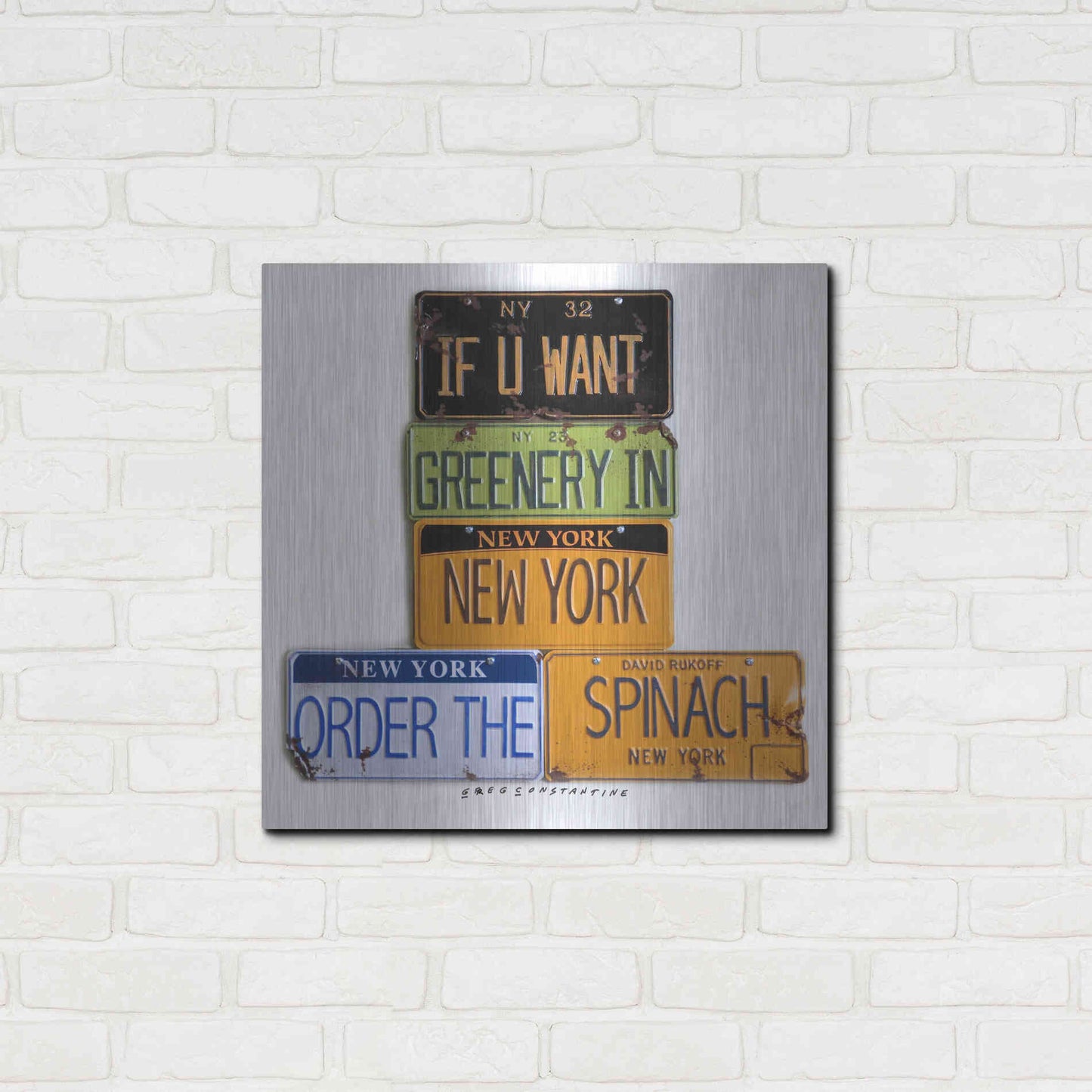 Luxe Metal Art 'Rukoff Greenery Spinach' by Gregory Constantine, Metal Wall Art,24x24