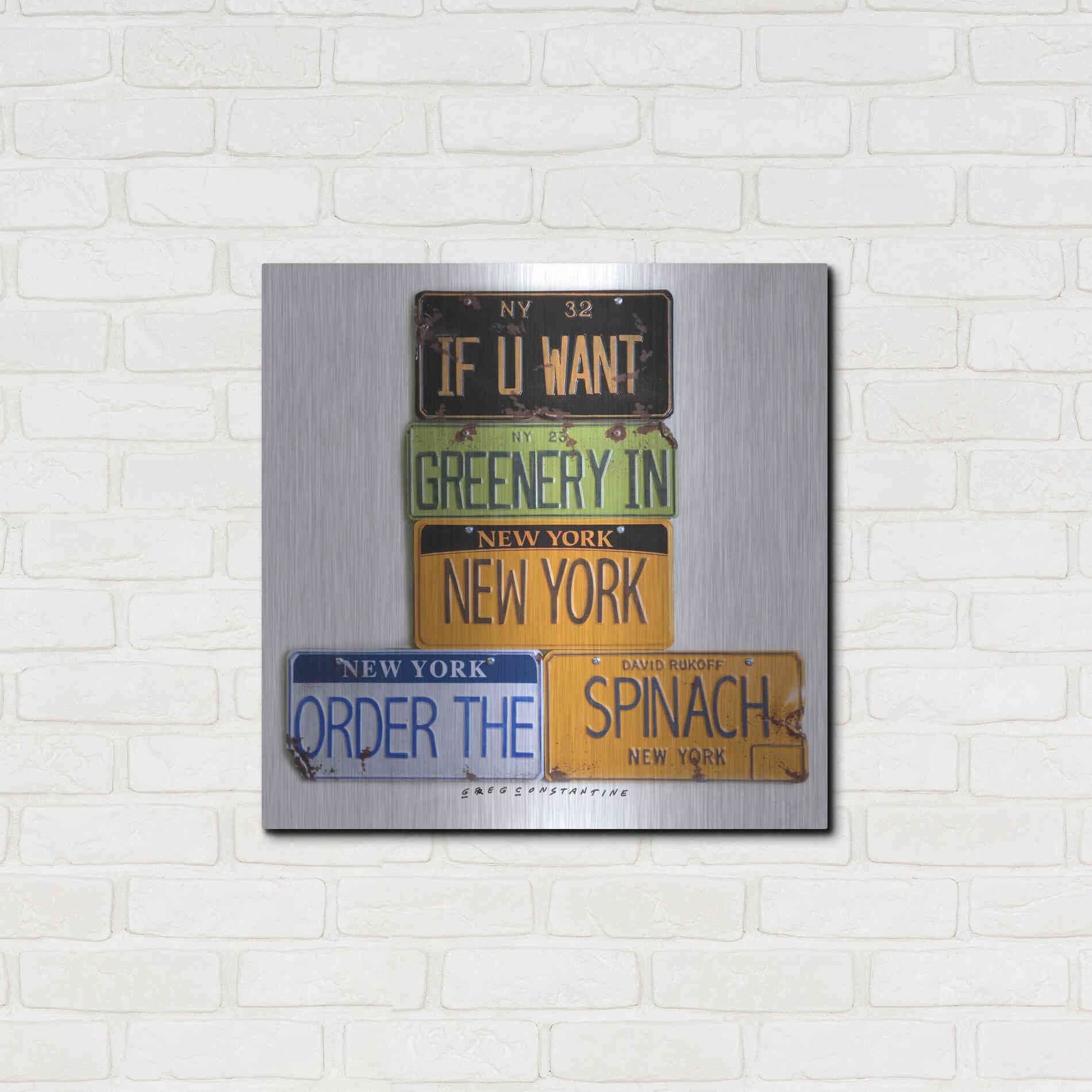 Luxe Metal Art 'Rukoff Greenery Spinach' by Gregory Constantine, Metal Wall Art,24x24