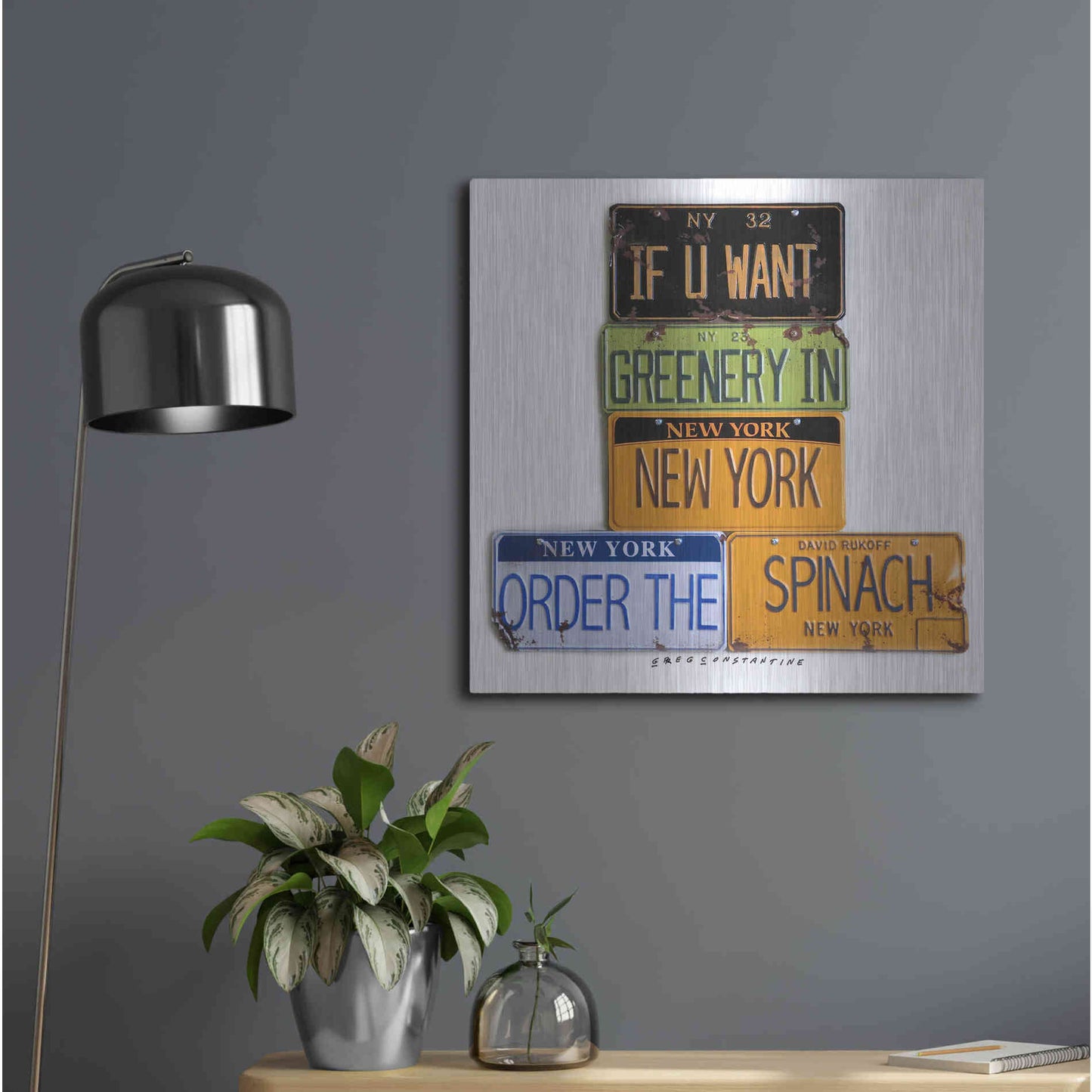 Luxe Metal Art 'Rukoff Greenery Spinach' by Gregory Constantine, Metal Wall Art,24x24