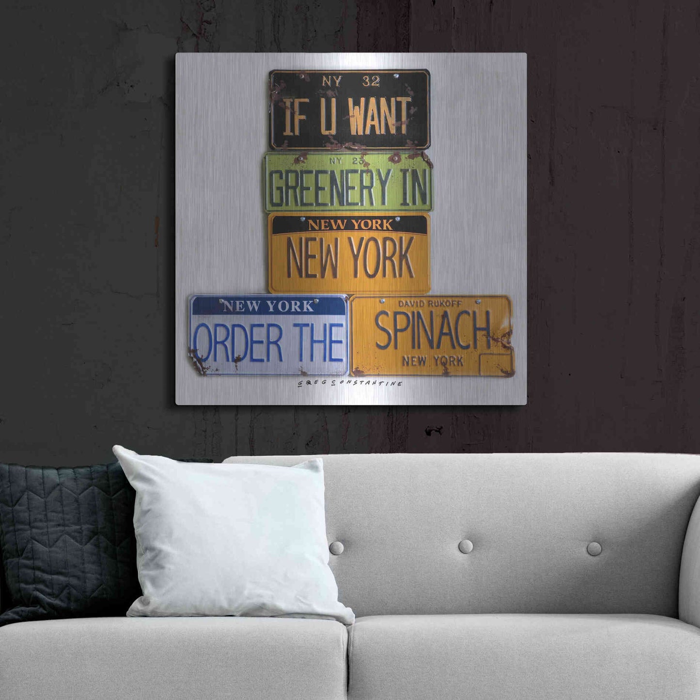 Luxe Metal Art 'Rukoff Greenery Spinach' by Gregory Constantine, Metal Wall Art,36x36