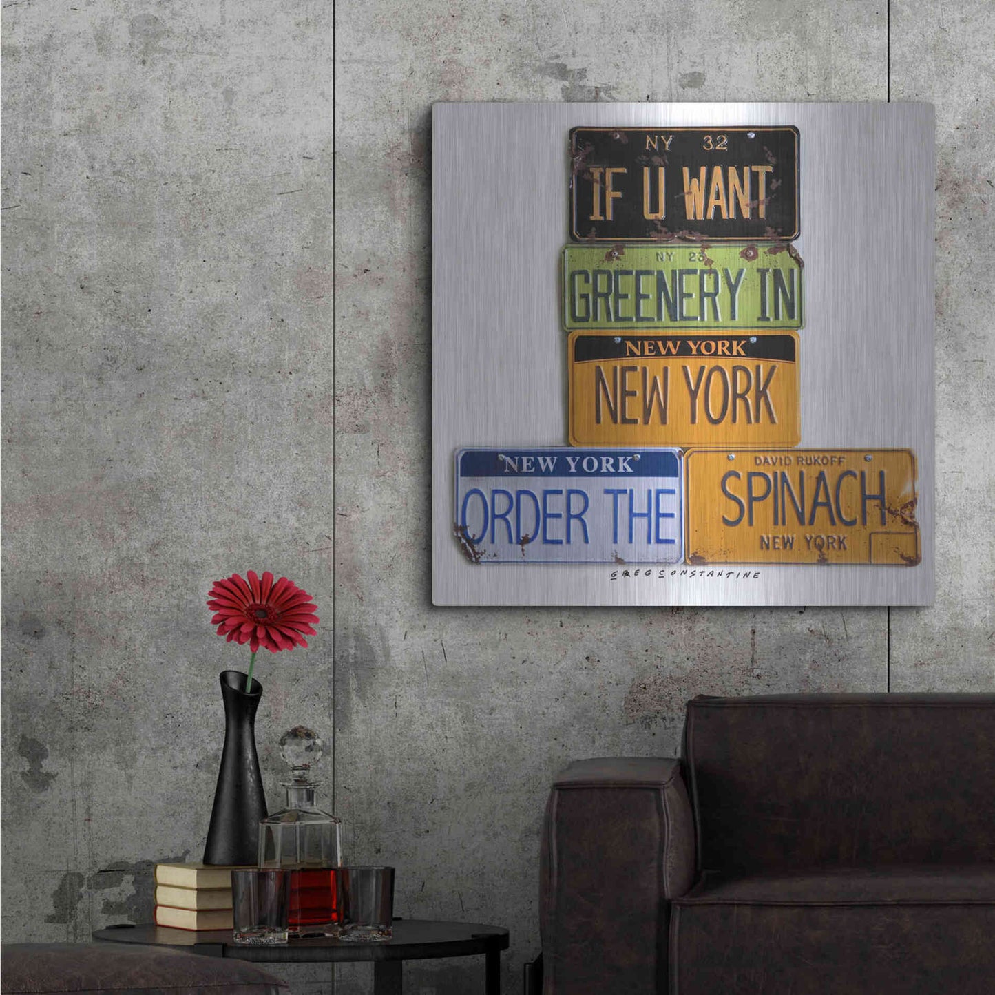 Luxe Metal Art 'Rukoff Greenery Spinach' by Gregory Constantine, Metal Wall Art,36x36